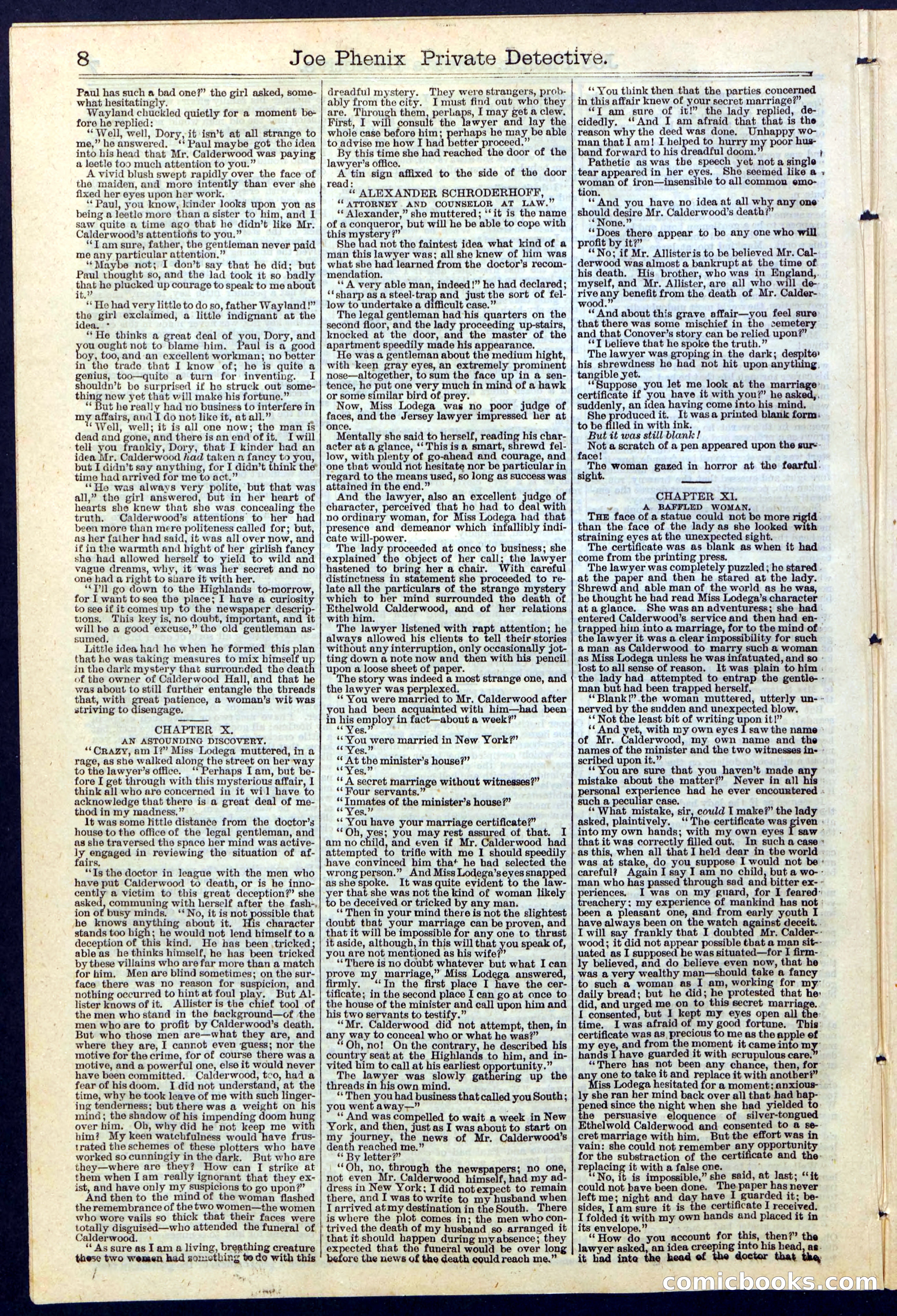 Joe Phenix, Private Detective; or, The League of the Skeleton Keys — page 8 of 30