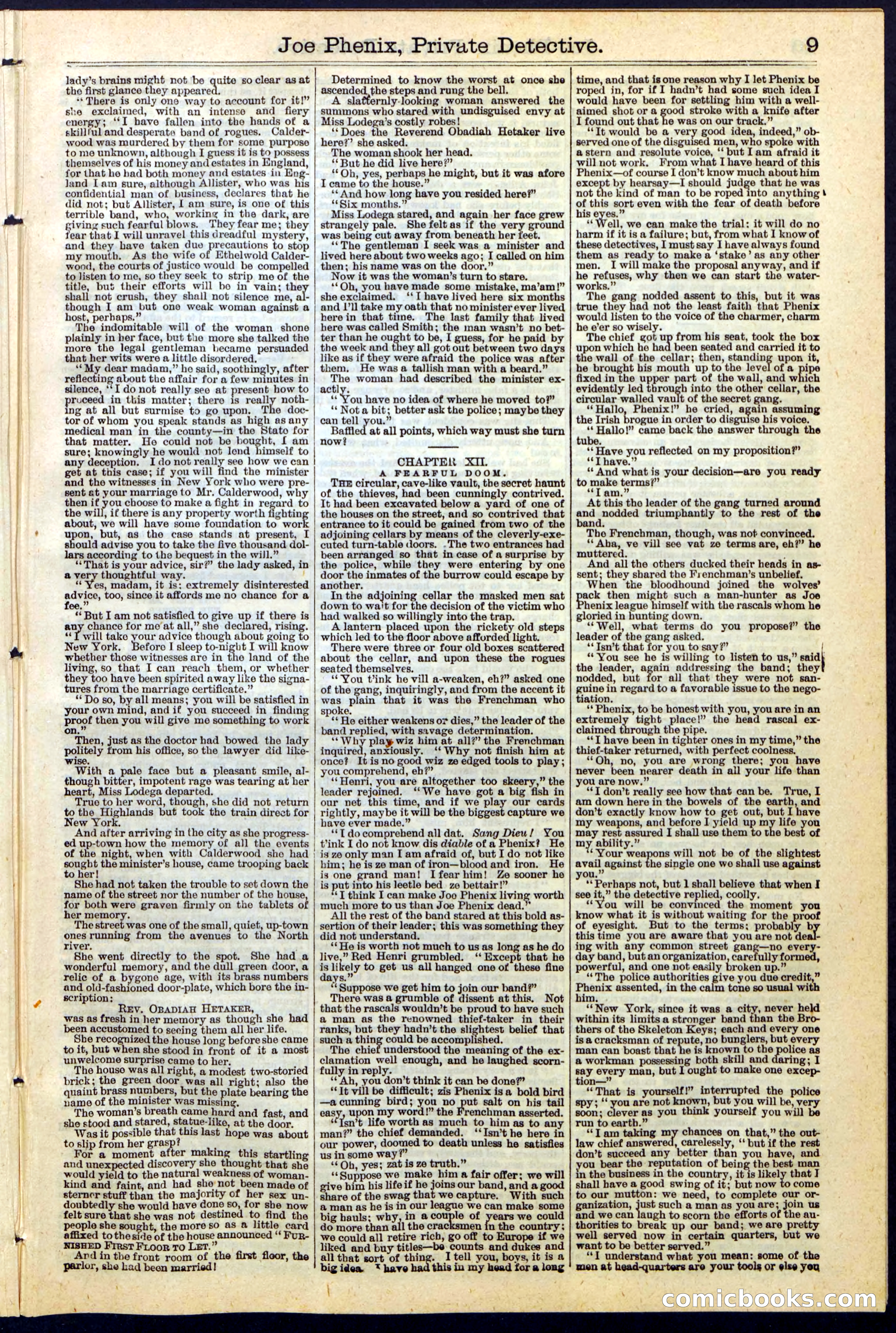 Joe Phenix, Private Detective; or, The League of the Skeleton Keys — page 9 of 30