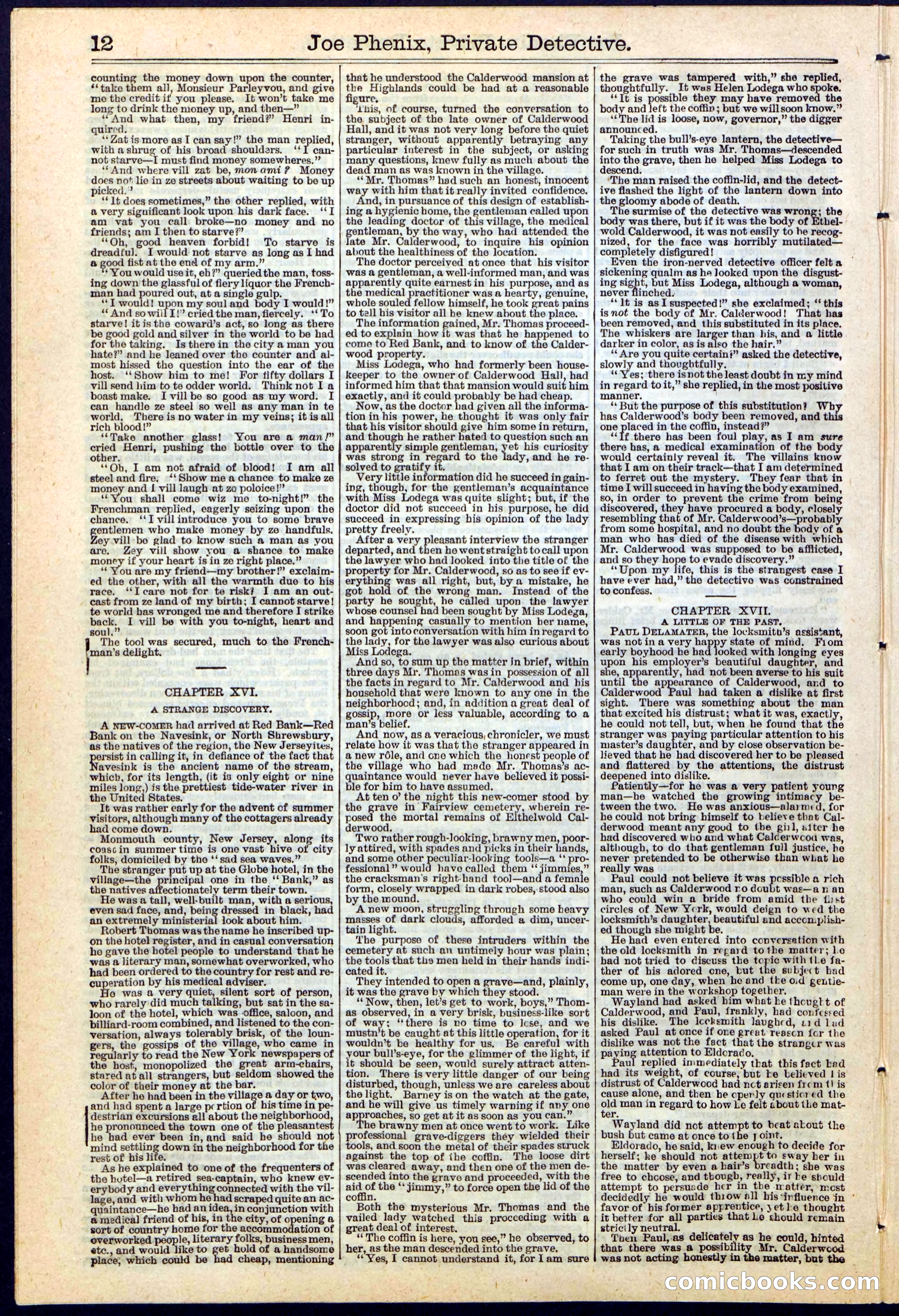 Joe Phenix, Private Detective; or, The League of the Skeleton Keys — page 12 of 30