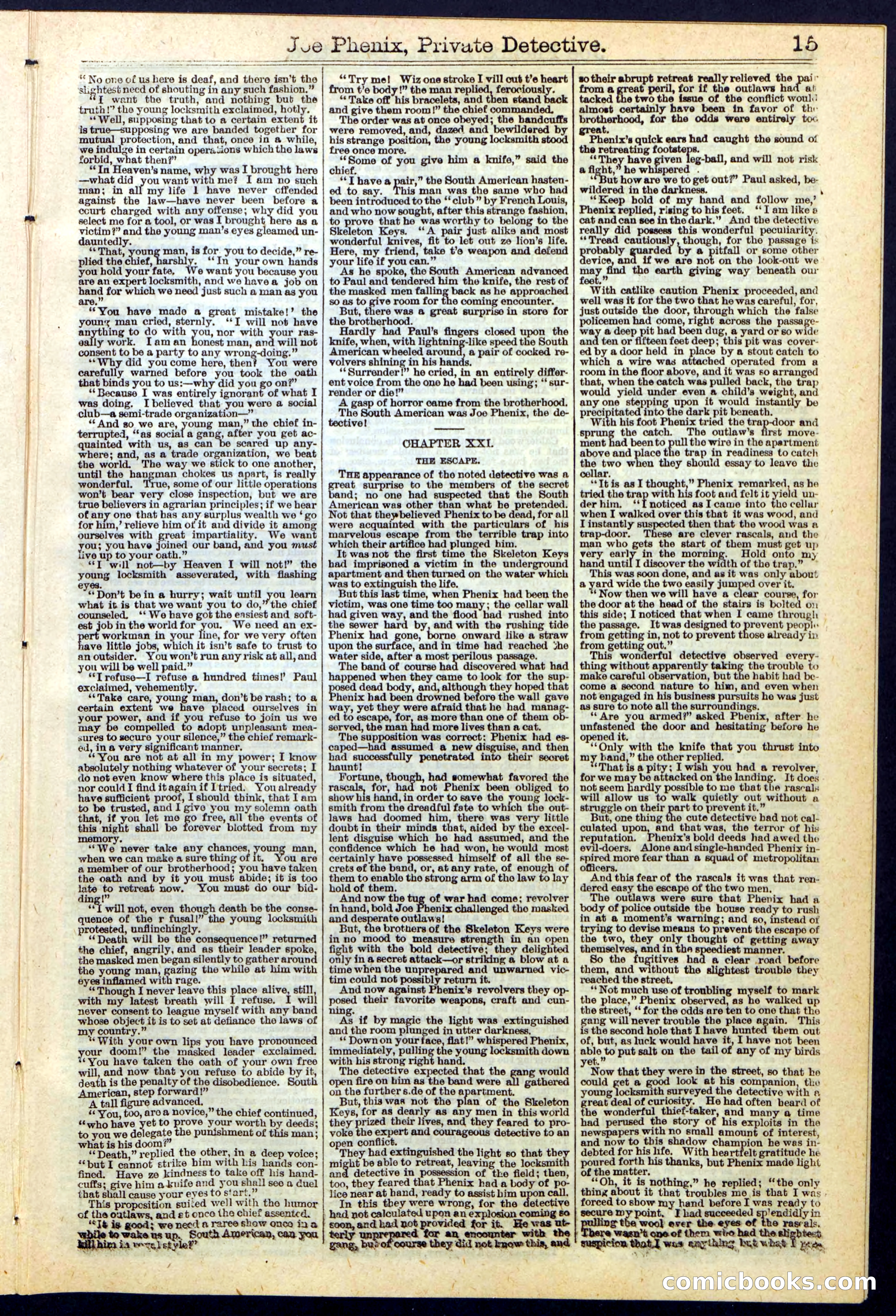 Joe Phenix, Private Detective; or, The League of the Skeleton Keys — page 15 of 30