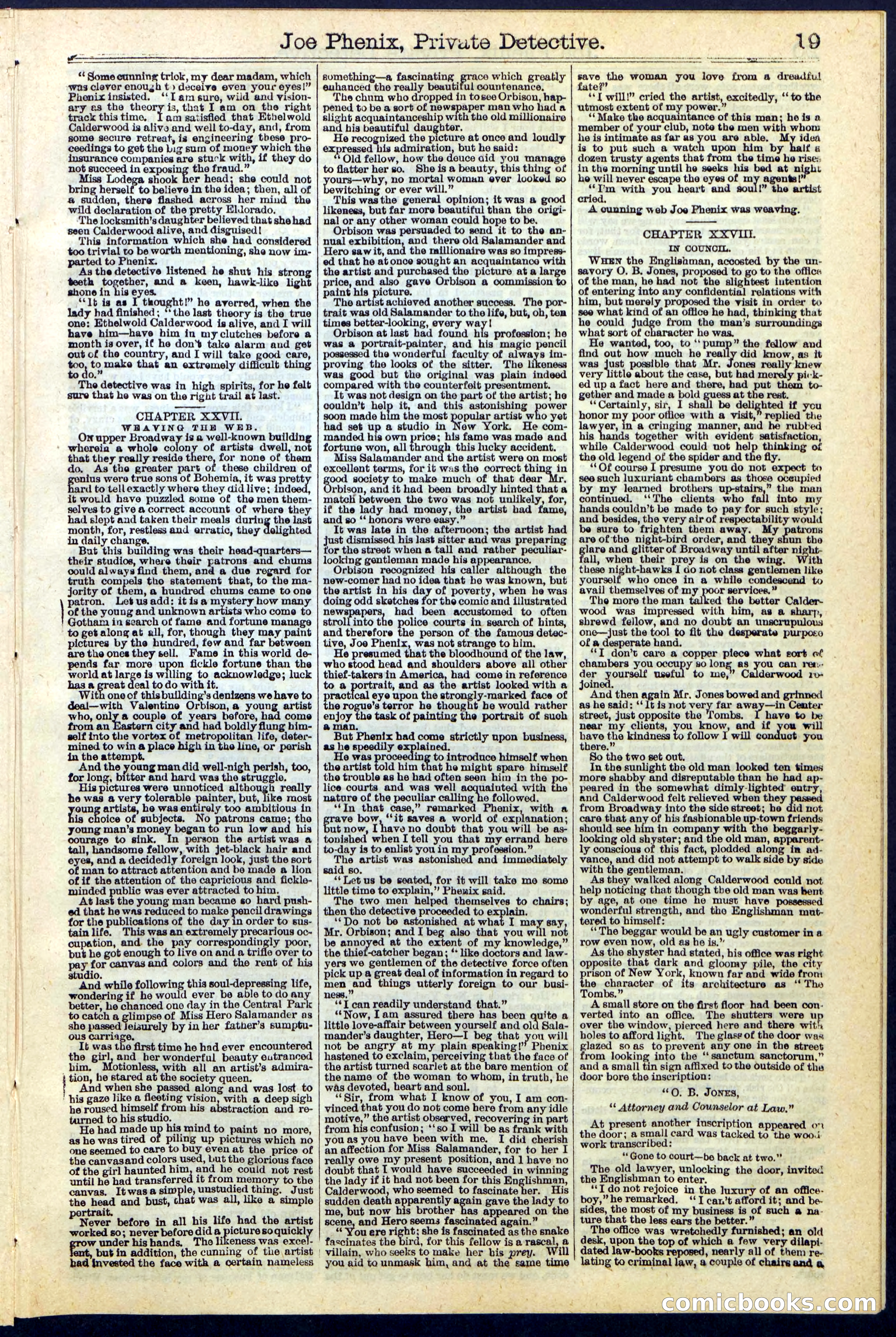 Joe Phenix, Private Detective; or, The League of the Skeleton Keys — page 19 of 30