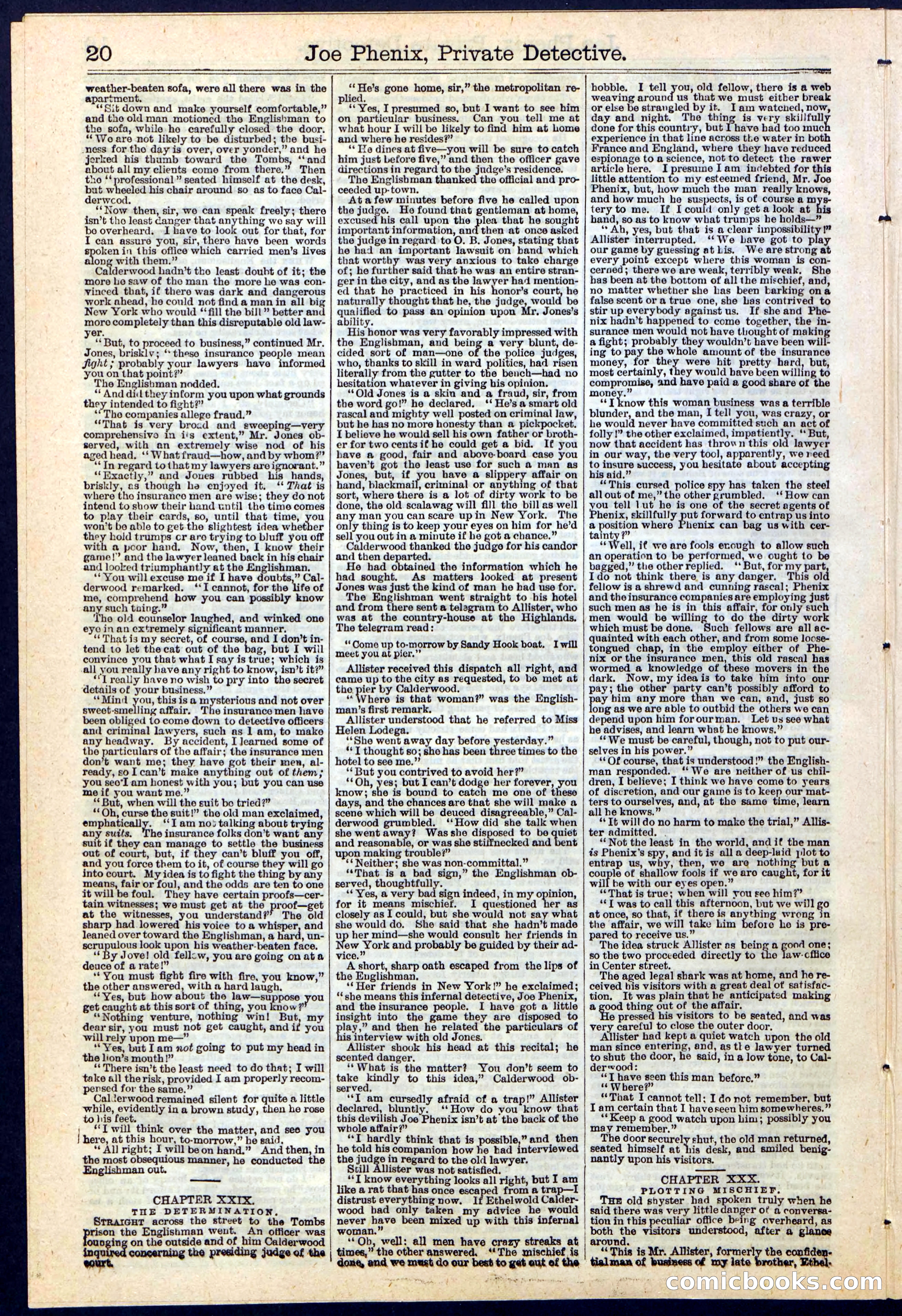 Joe Phenix, Private Detective; or, The League of the Skeleton Keys — page 20 of 30