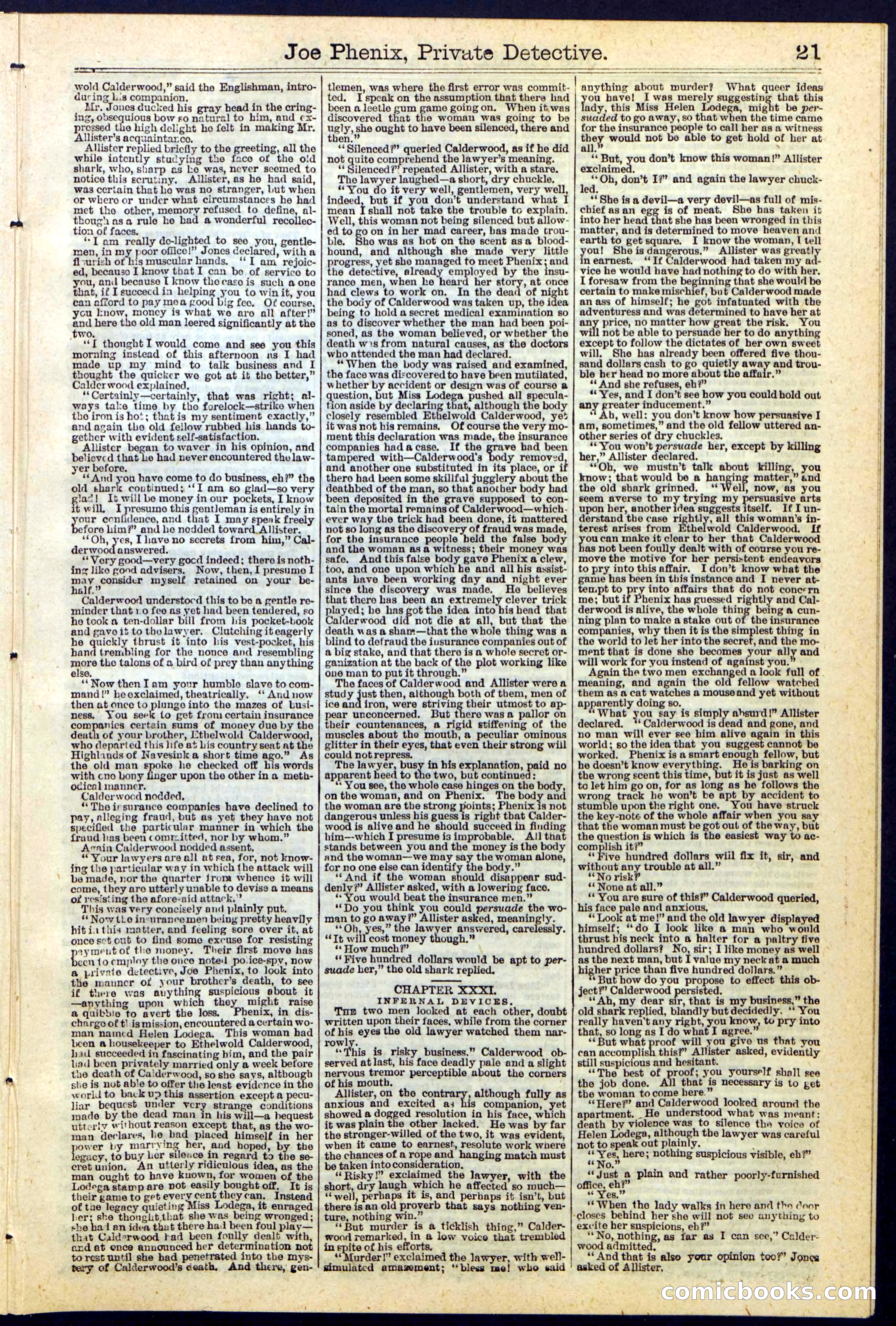 Joe Phenix, Private Detective; or, The League of the Skeleton Keys — page 21 of 30