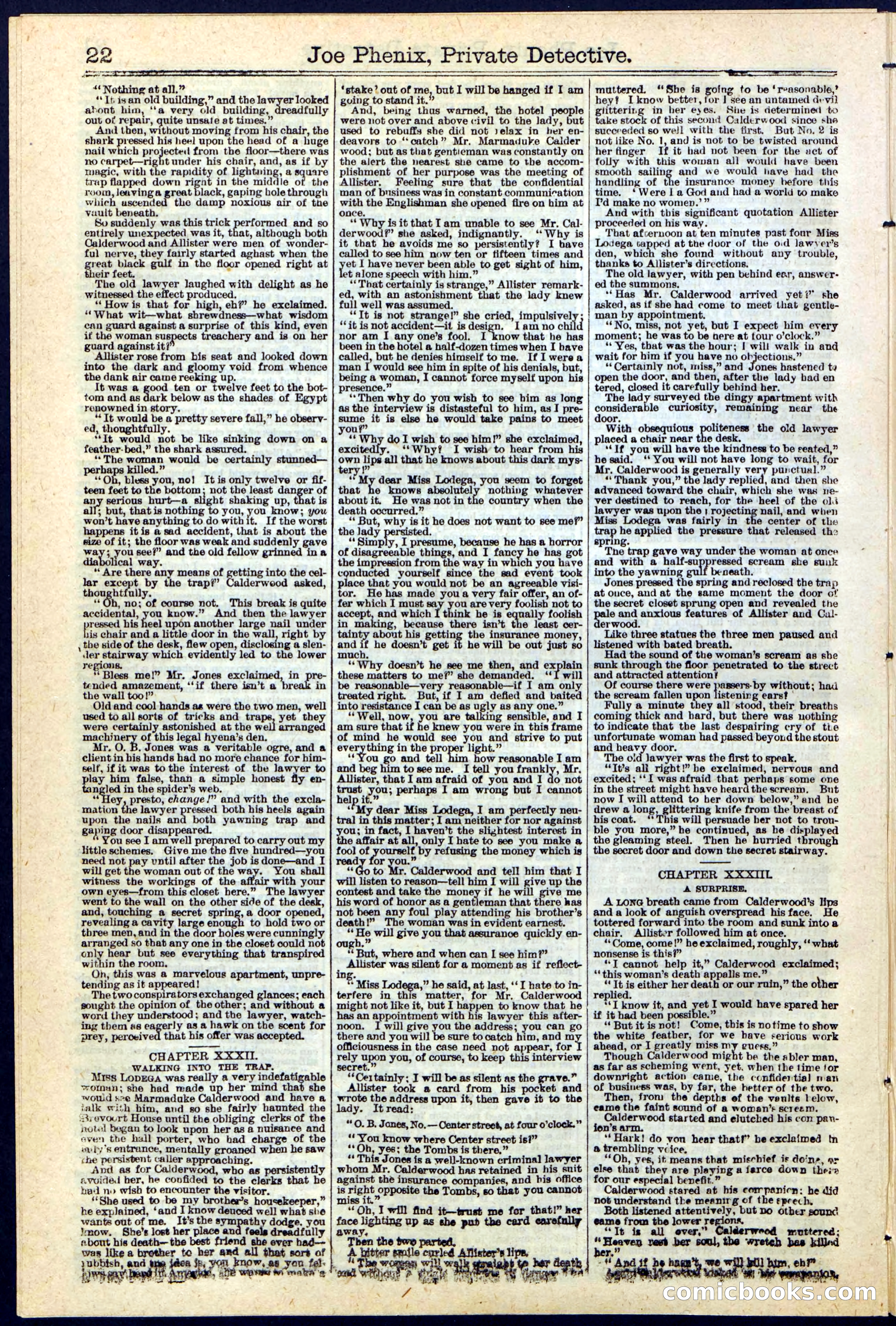 Joe Phenix, Private Detective; or, The League of the Skeleton Keys — page 22 of 30