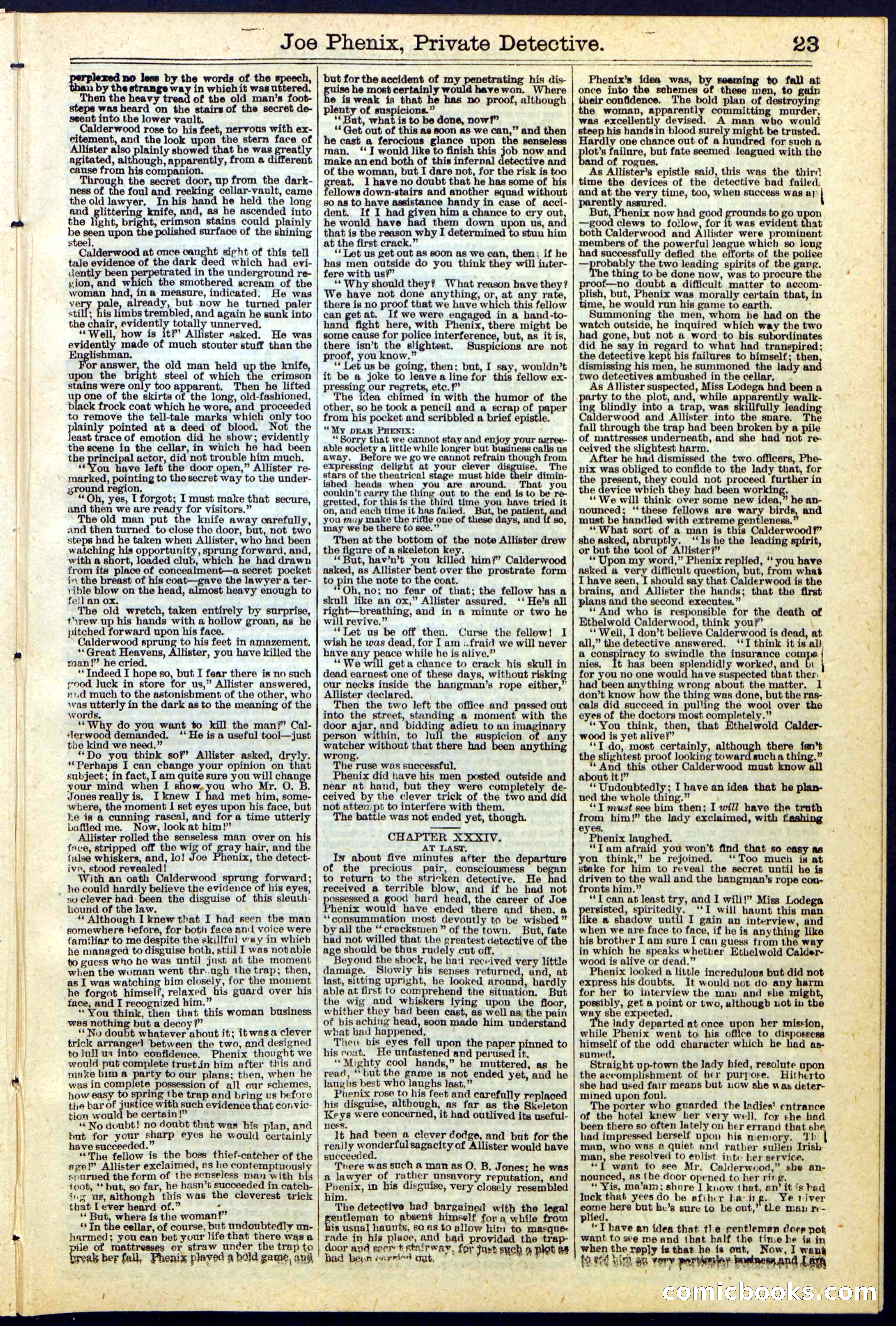 Joe Phenix, Private Detective; or, The League of the Skeleton Keys — page 23 of 30