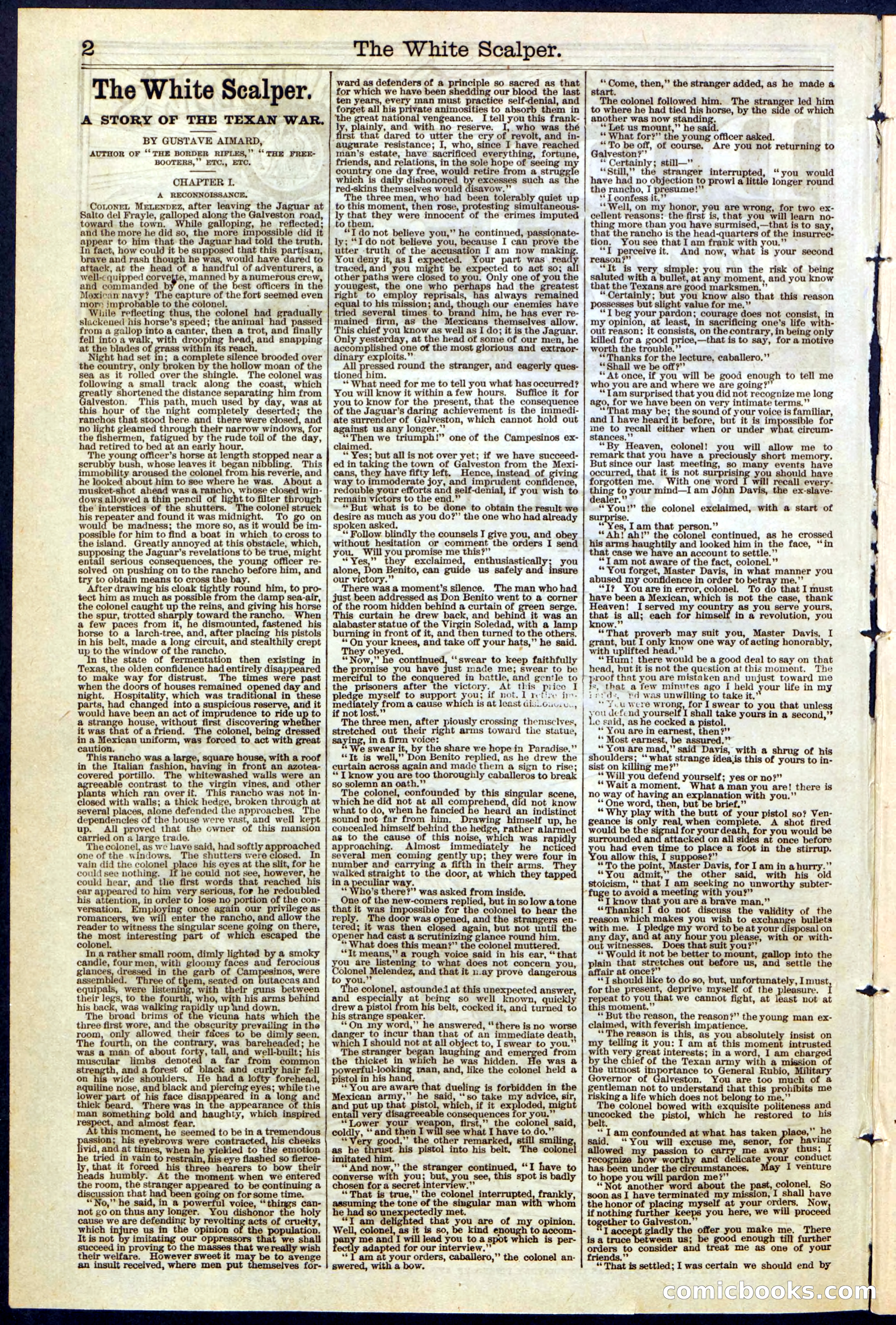 The White Scalper: A Story of the Texan War — page 2 of 32
