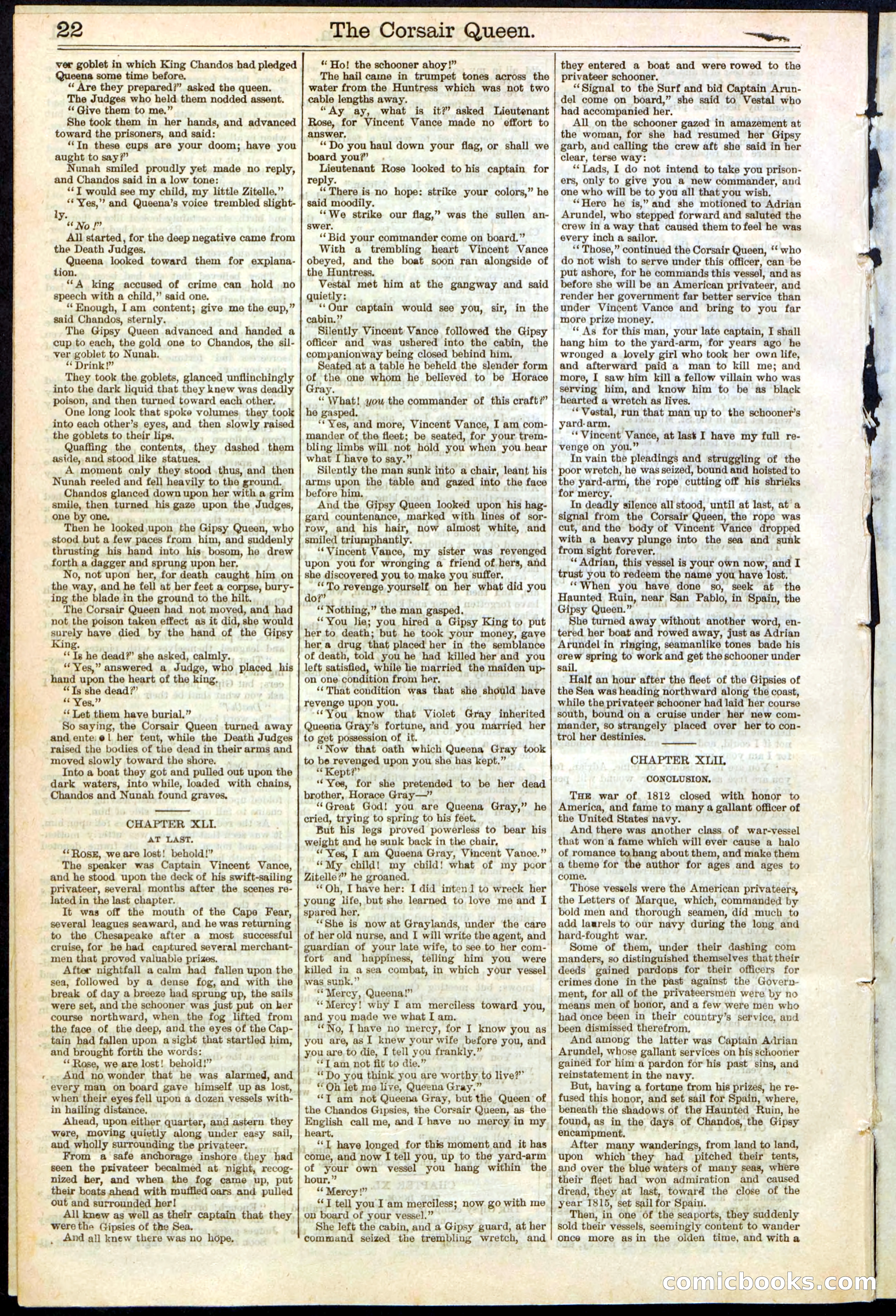 The Corsair Queen; or, The Gypsies of the Sea — page 22 of 24