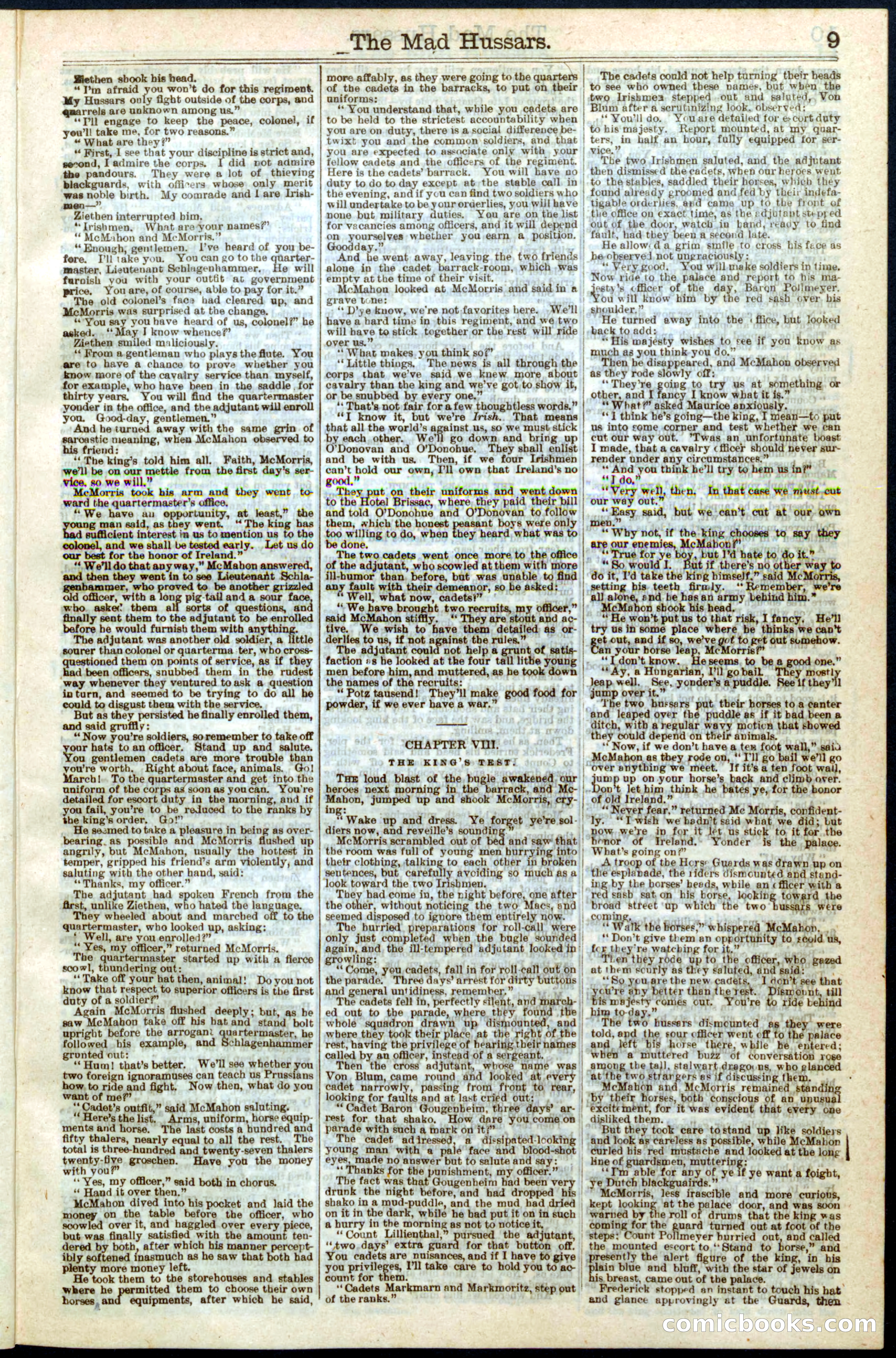 The Mad Hussars; or, The O's and the Macs — page 9 of 32