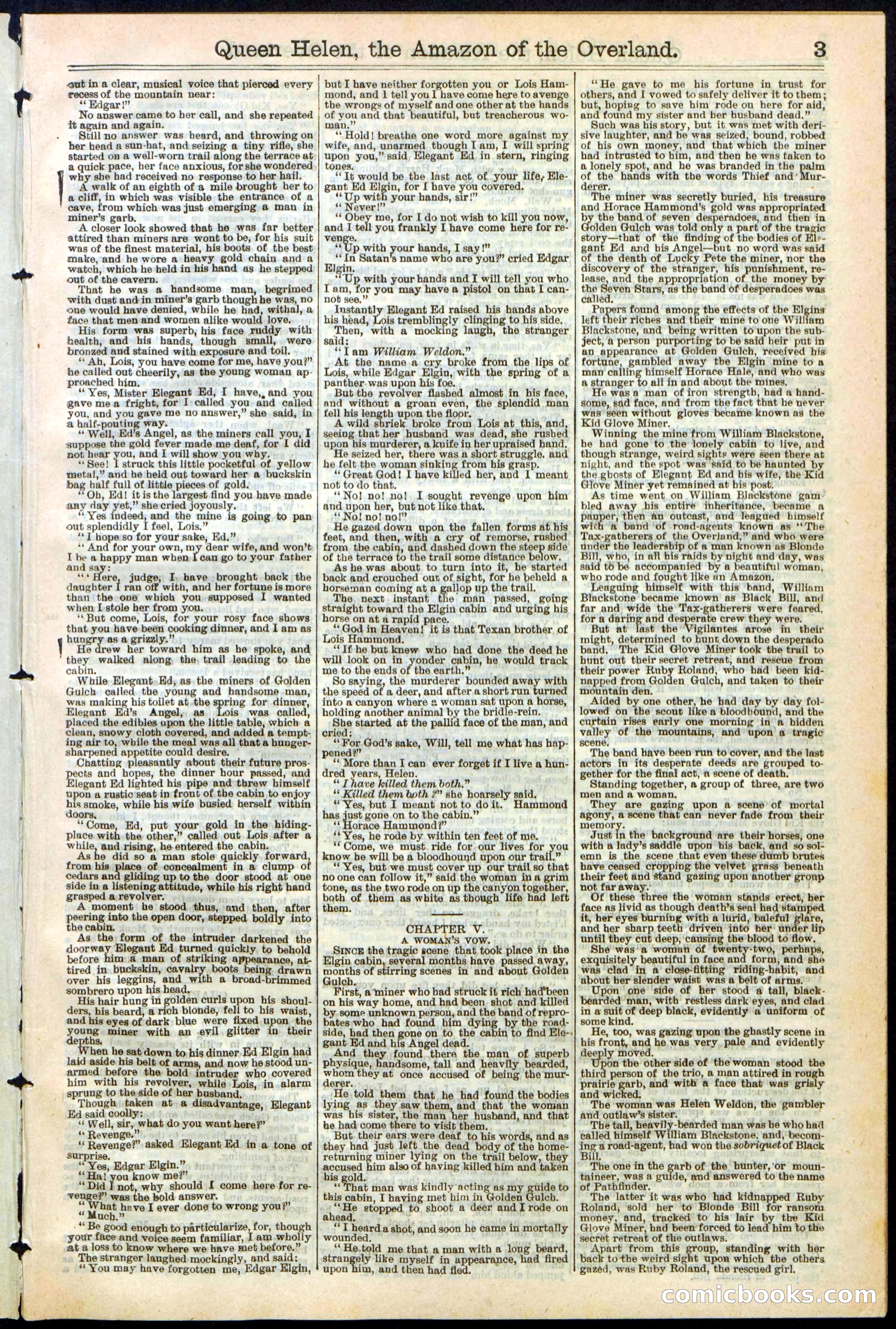 Queen Helen, The Amazon of the Overland; or, The Ghouls of the Gold Mines — page 3 of 24