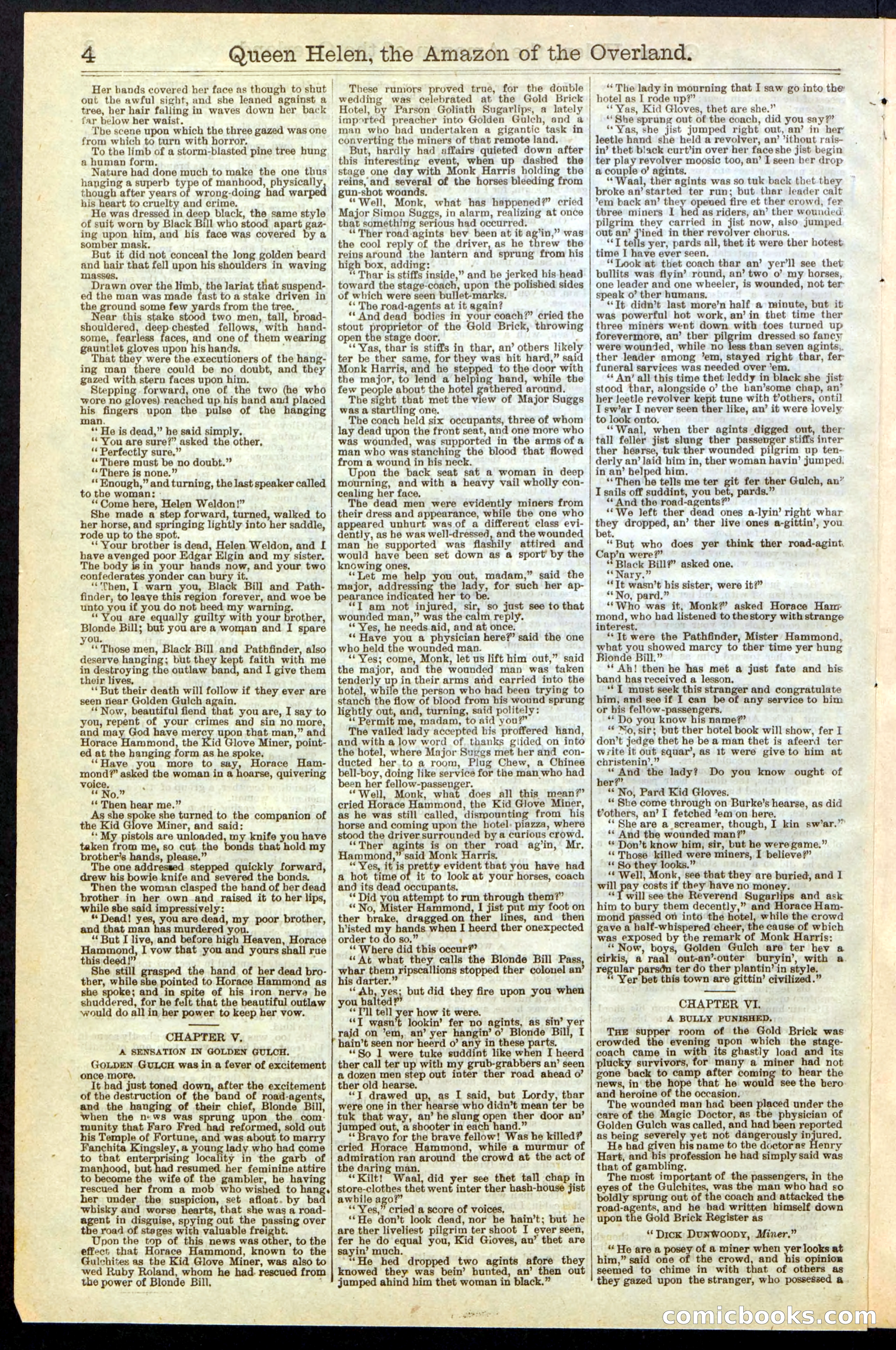 Queen Helen, The Amazon of the Overland; or, The Ghouls of the Gold Mines — page 4 of 24