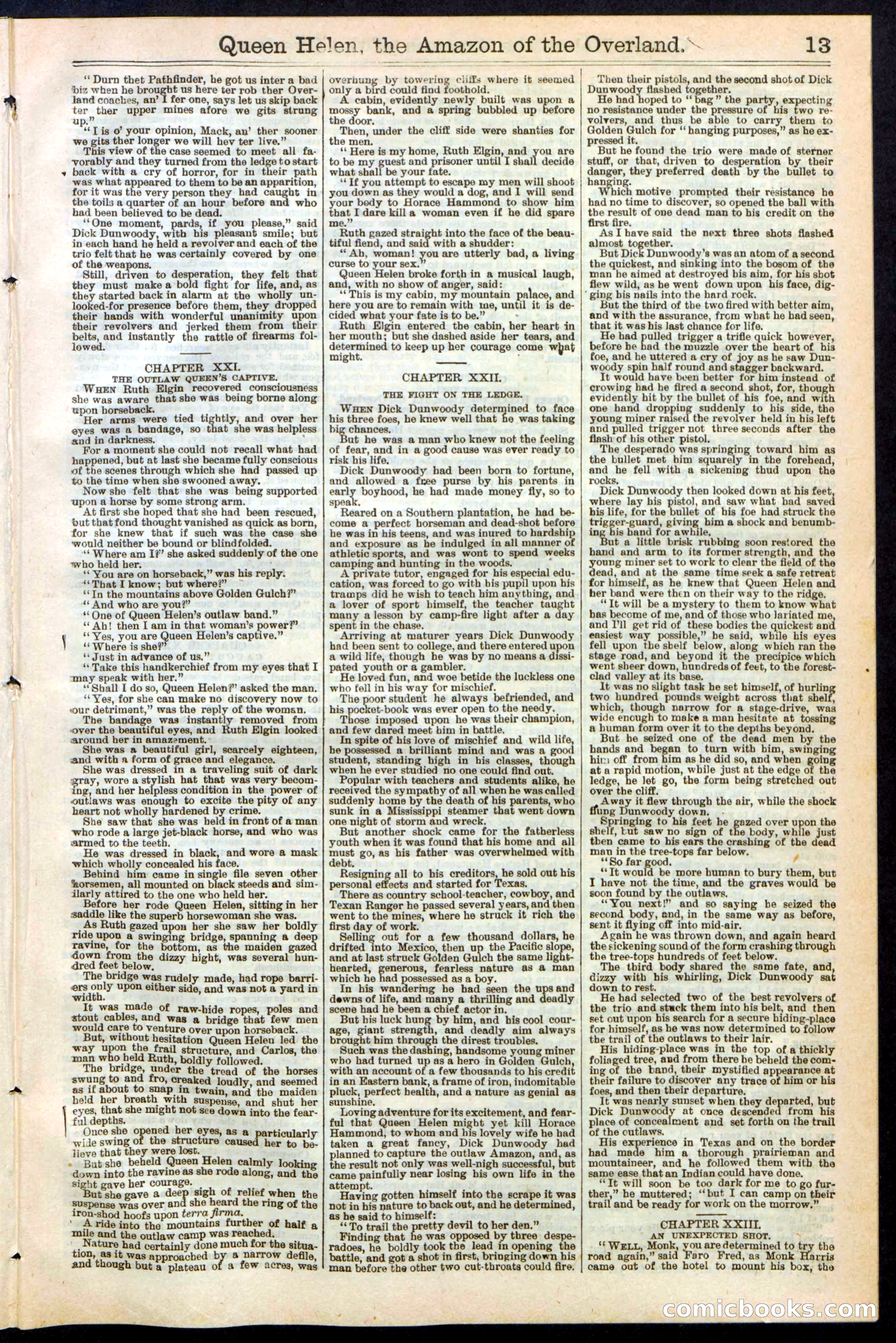 Queen Helen, The Amazon of the Overland; or, The Ghouls of the Gold Mines — page 13 of 24