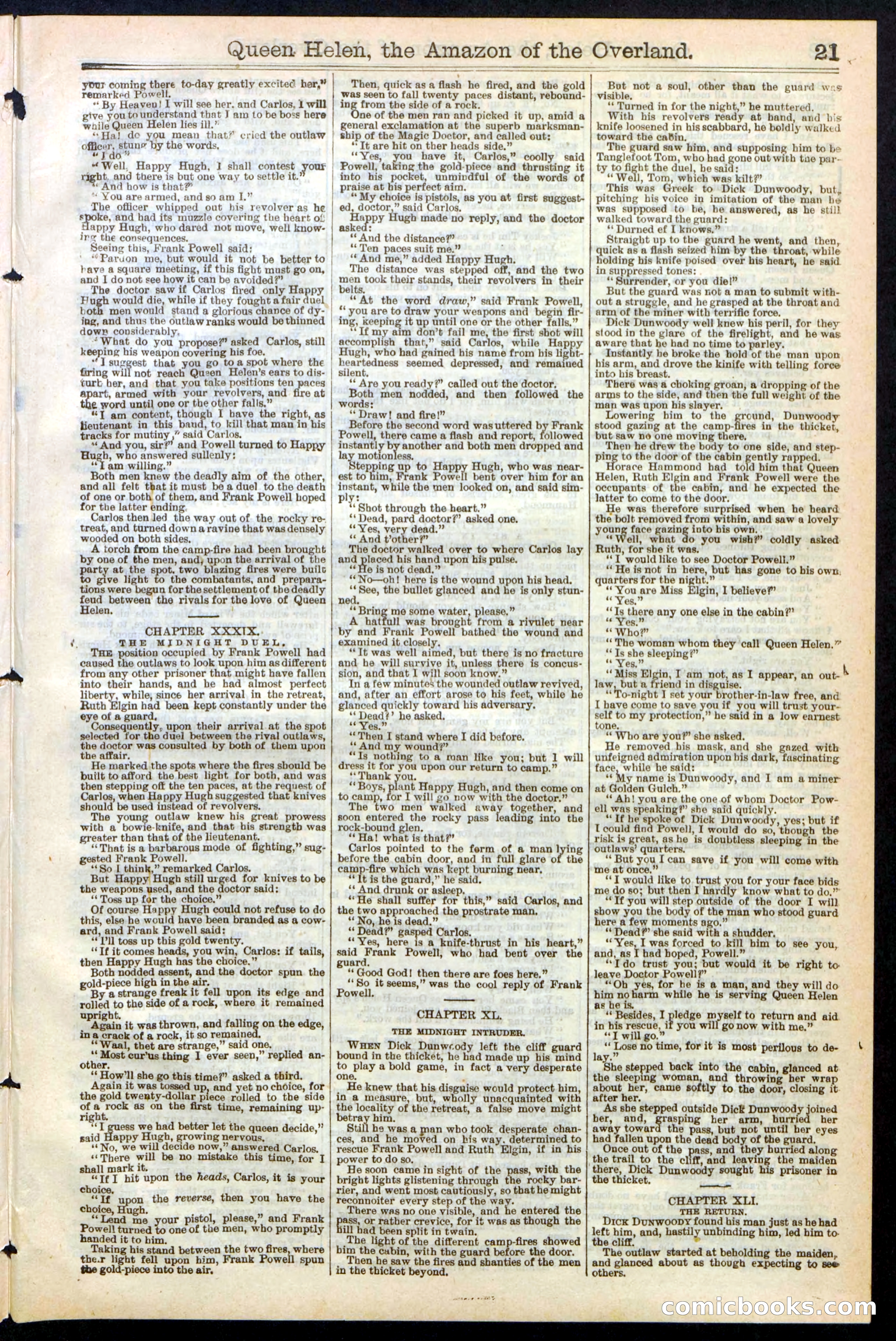 Queen Helen, The Amazon of the Overland; or, The Ghouls of the Gold Mines — page 21 of 24