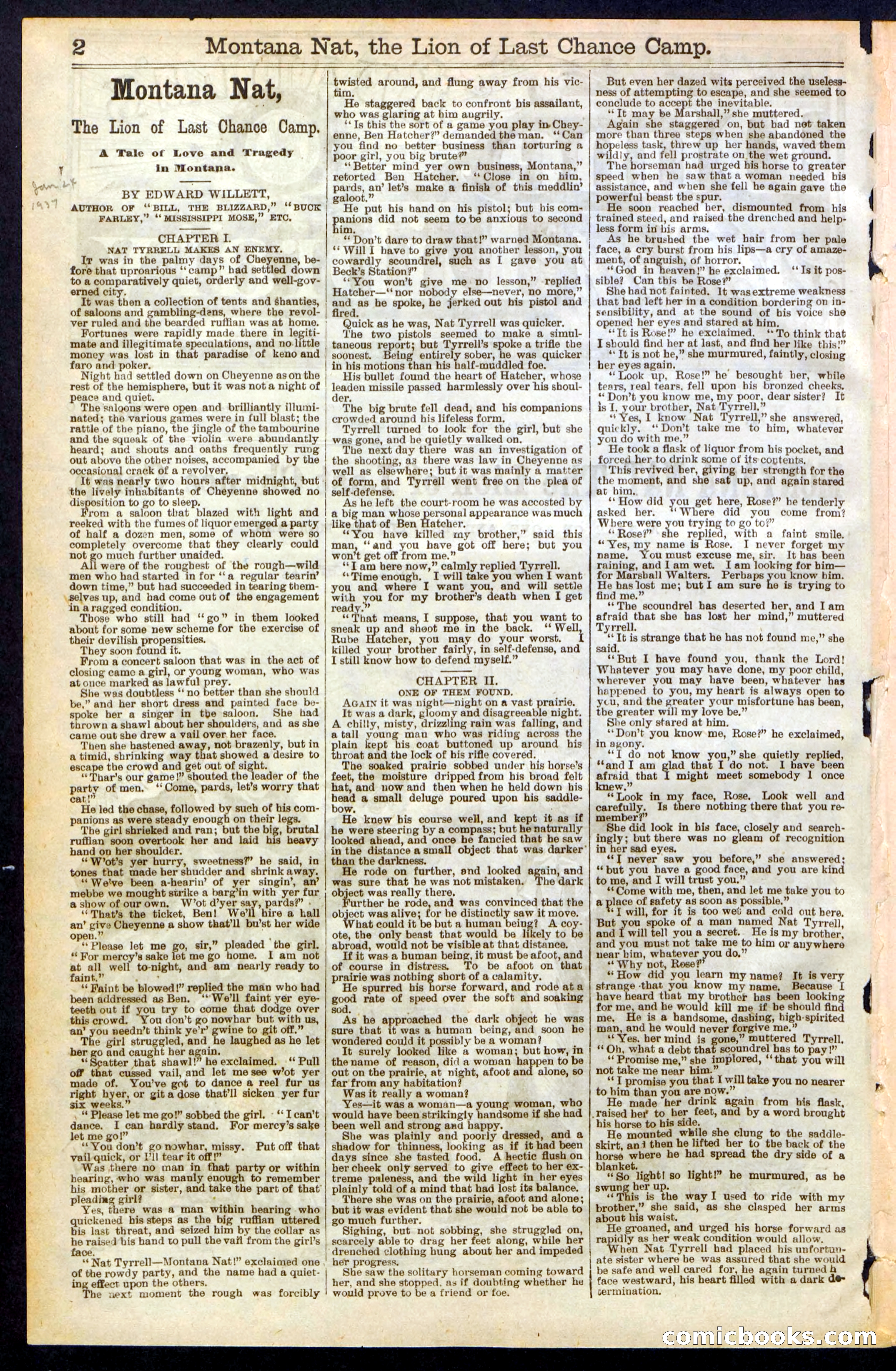 Montana Nat, The Lion of Last Chance Camp — page 2 of 24