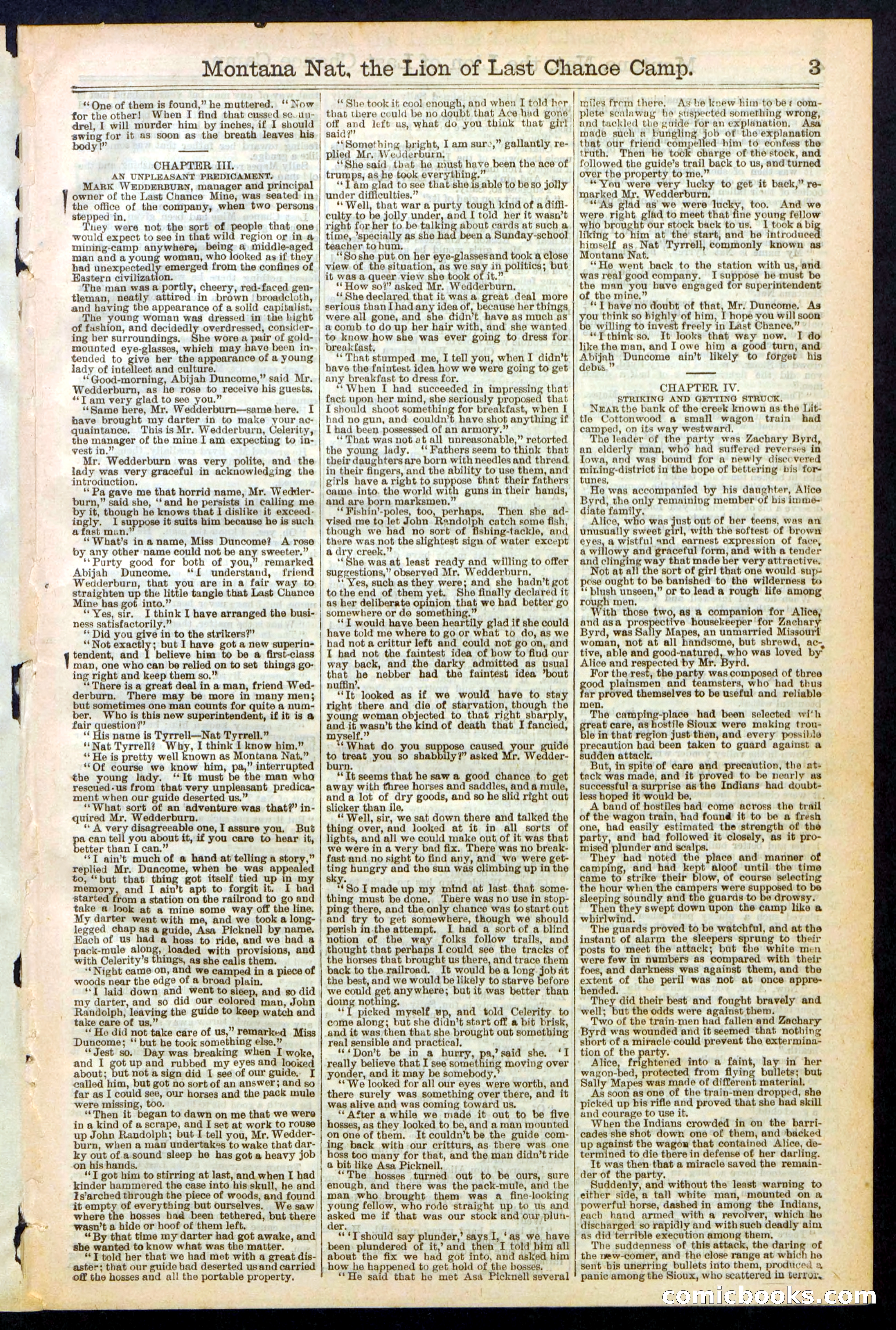 Montana Nat, The Lion of Last Chance Camp — page 3 of 24