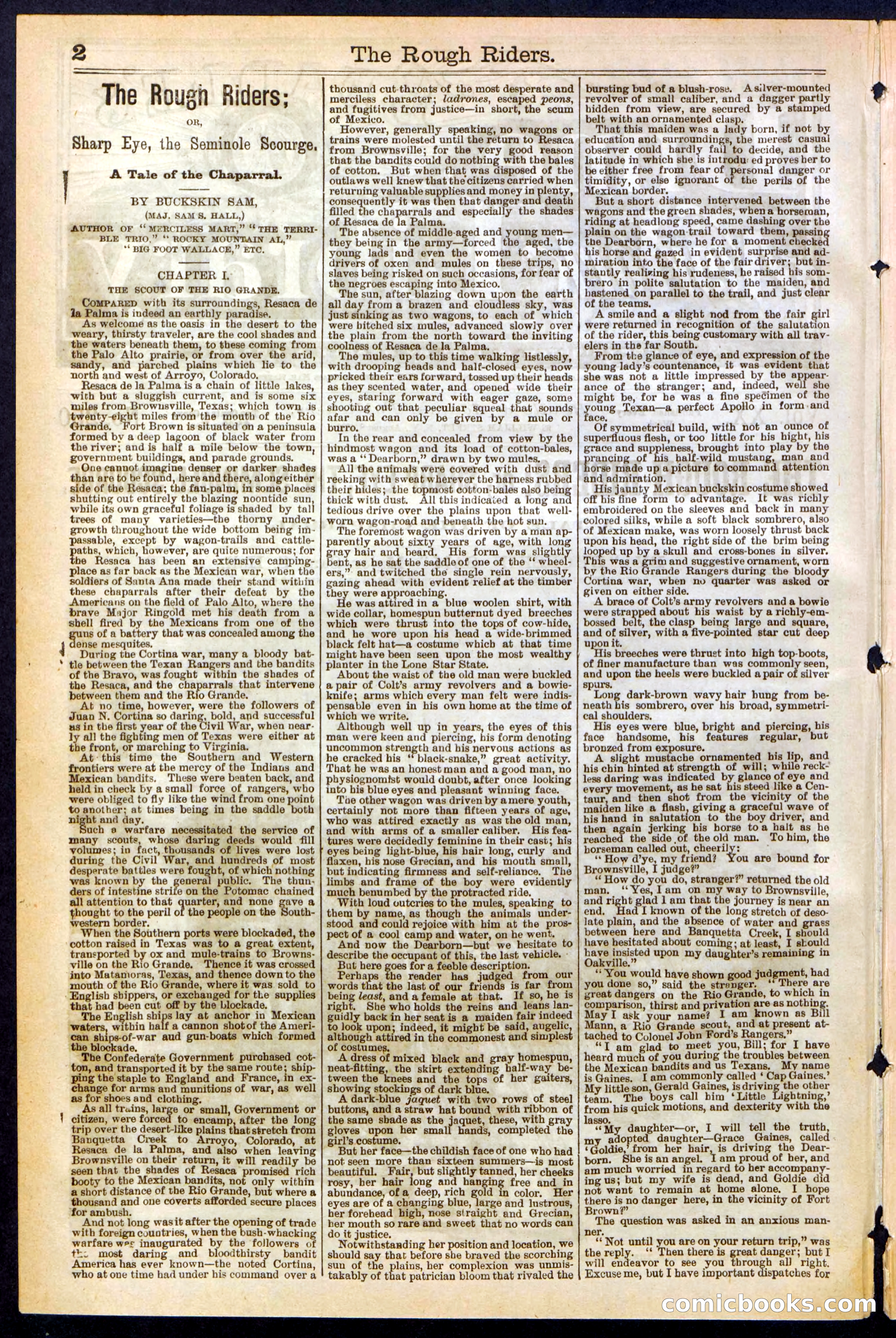 The Rough Riders; or, Sharp Eye, the Seminole Scourge — page 2 of 32
