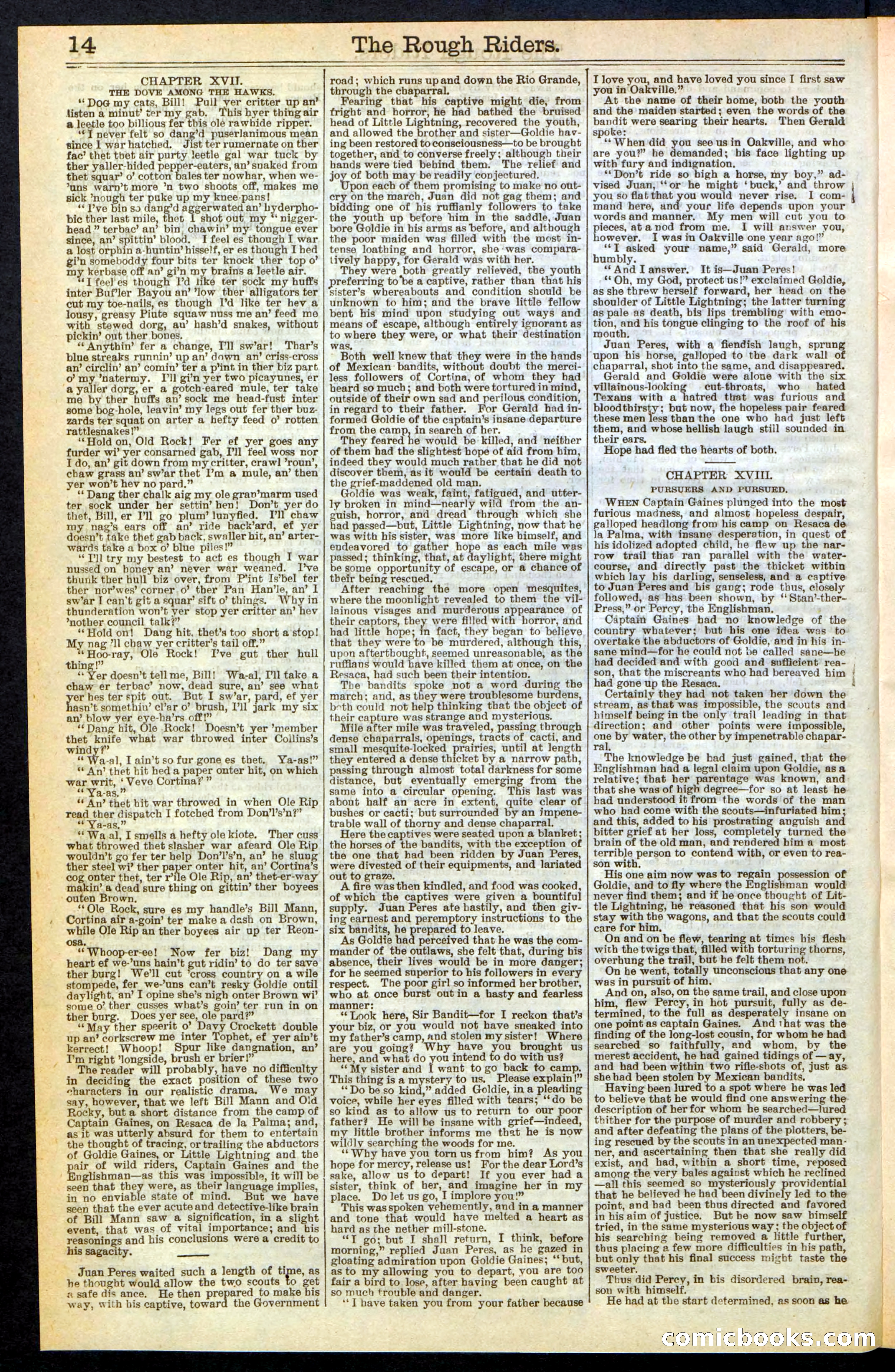 The Rough Riders; or, Sharp Eye, the Seminole Scourge — page 14 of 32