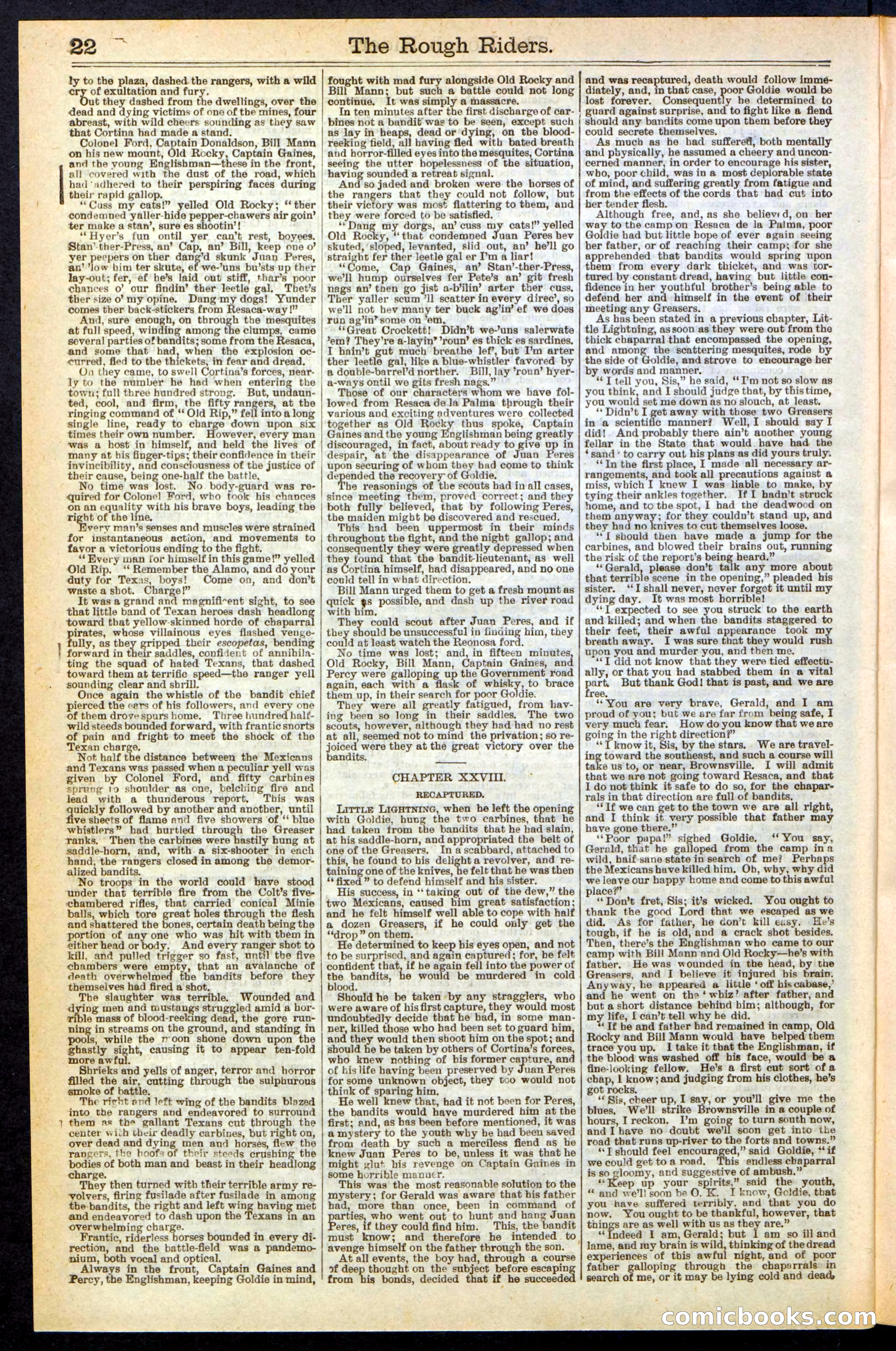 The Rough Riders; or, Sharp Eye, the Seminole Scourge — page 22 of 32