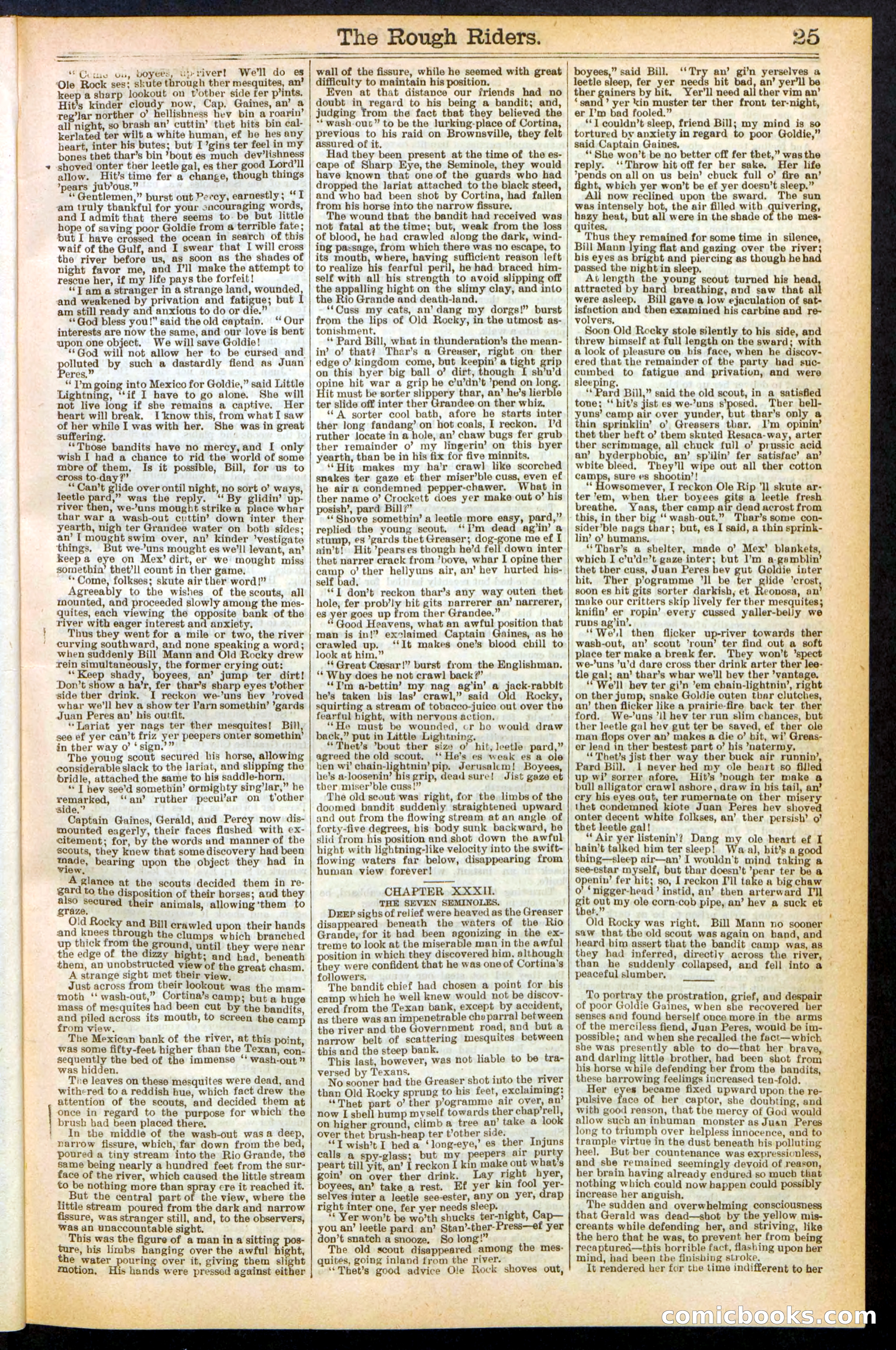 The Rough Riders; or, Sharp Eye, the Seminole Scourge — page 25 of 32