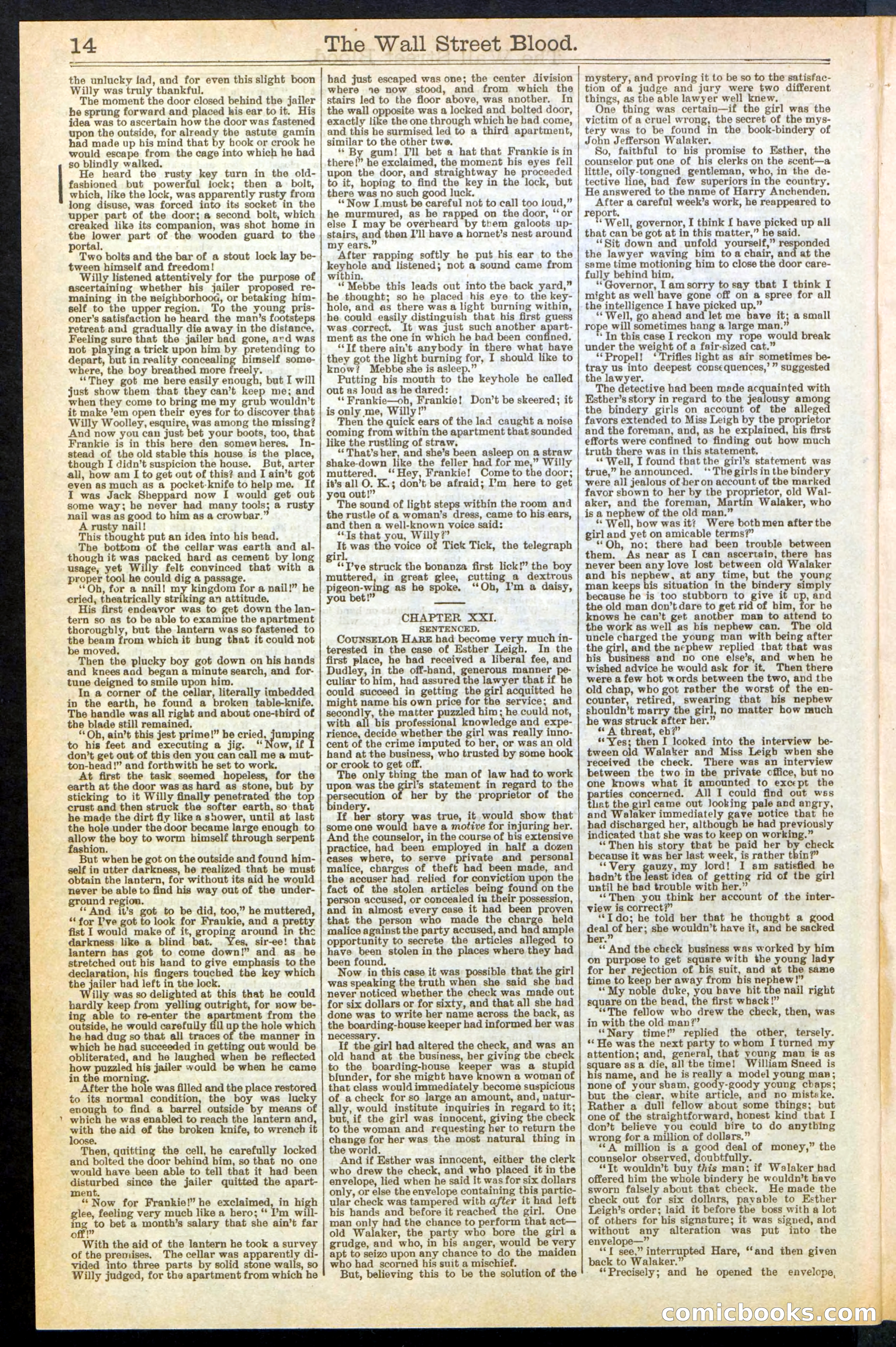 The Wall Street Blood; or, Tick Tick, the Telegraph Girl — page 14 of 24
