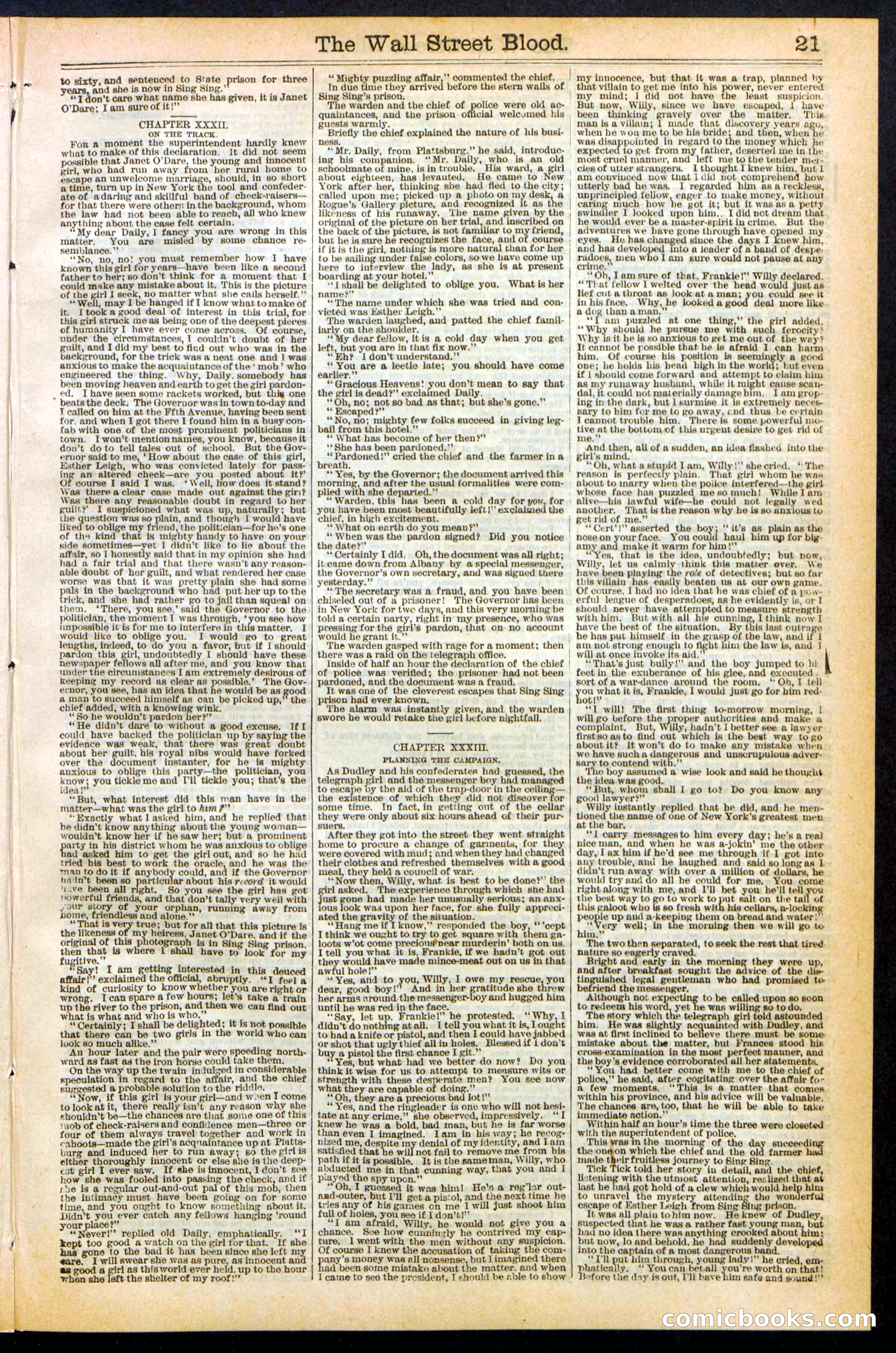 The Wall Street Blood; or, Tick Tick, the Telegraph Girl — page 21 of 24