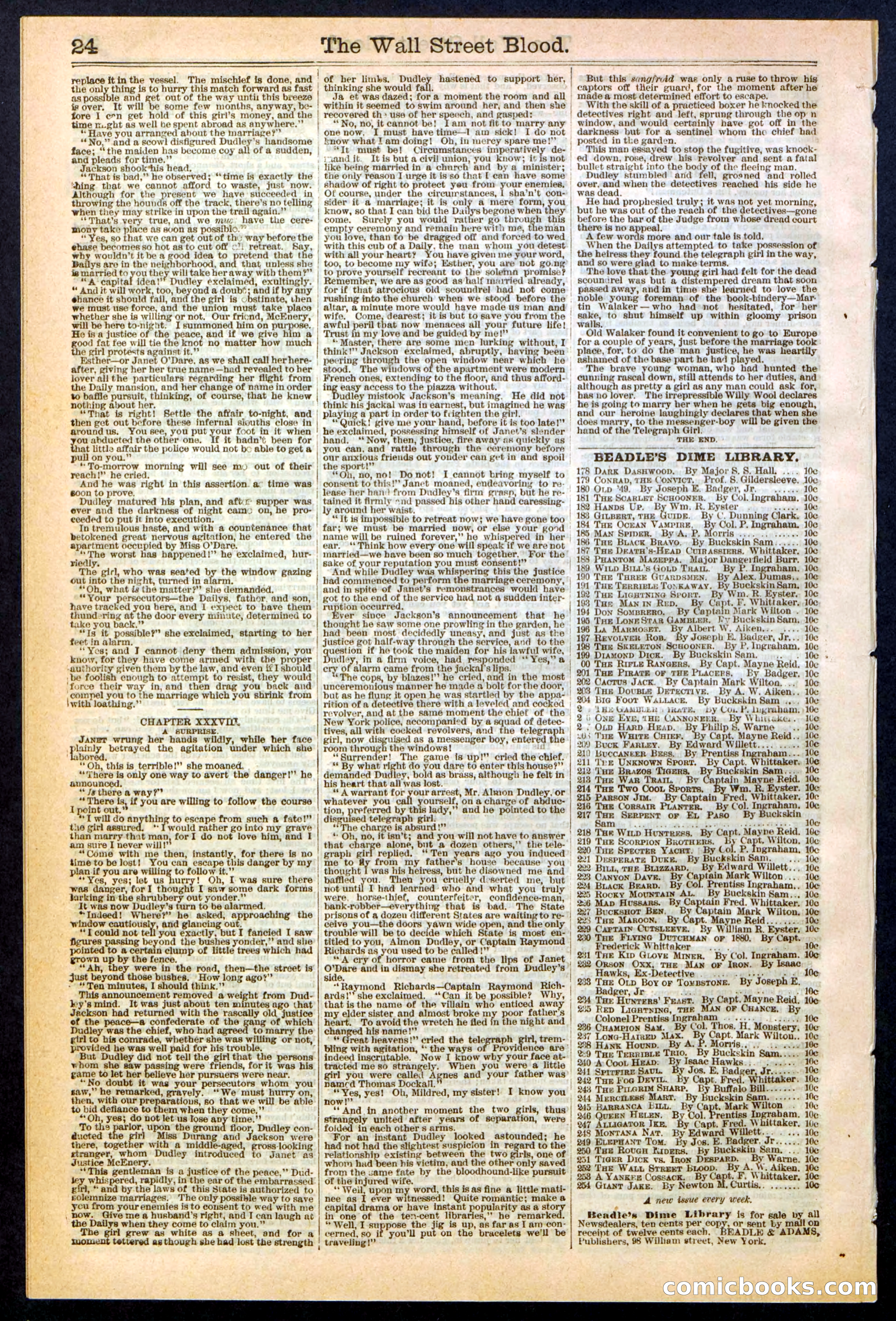 The Wall Street Blood; or, Tick Tick, the Telegraph Girl — page 24 of 24