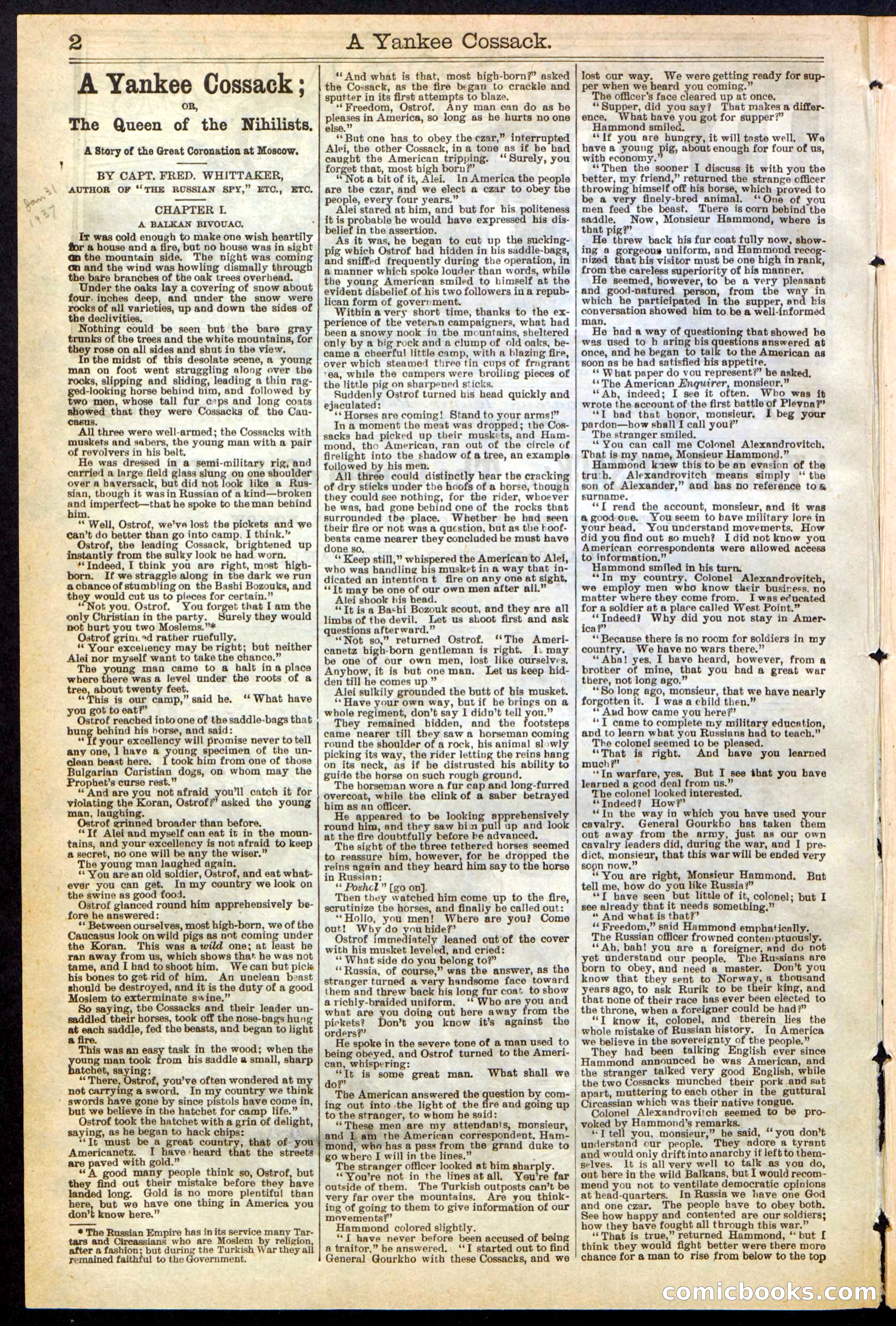 A Yankee Cossack: or, The Queen of the Nihilists — page 2 of 24