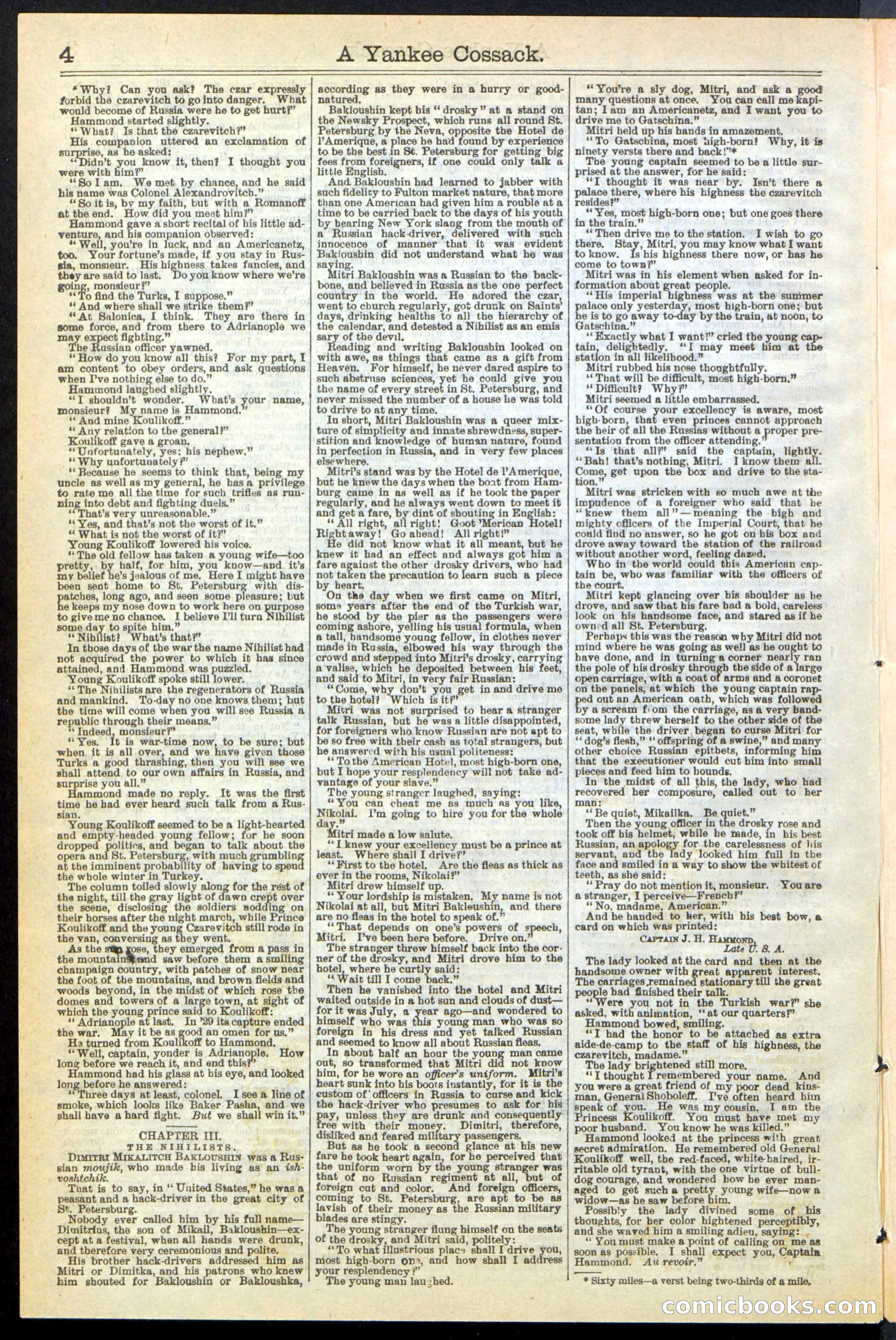 A Yankee Cossack: or, The Queen of the Nihilists — page 4 of 24