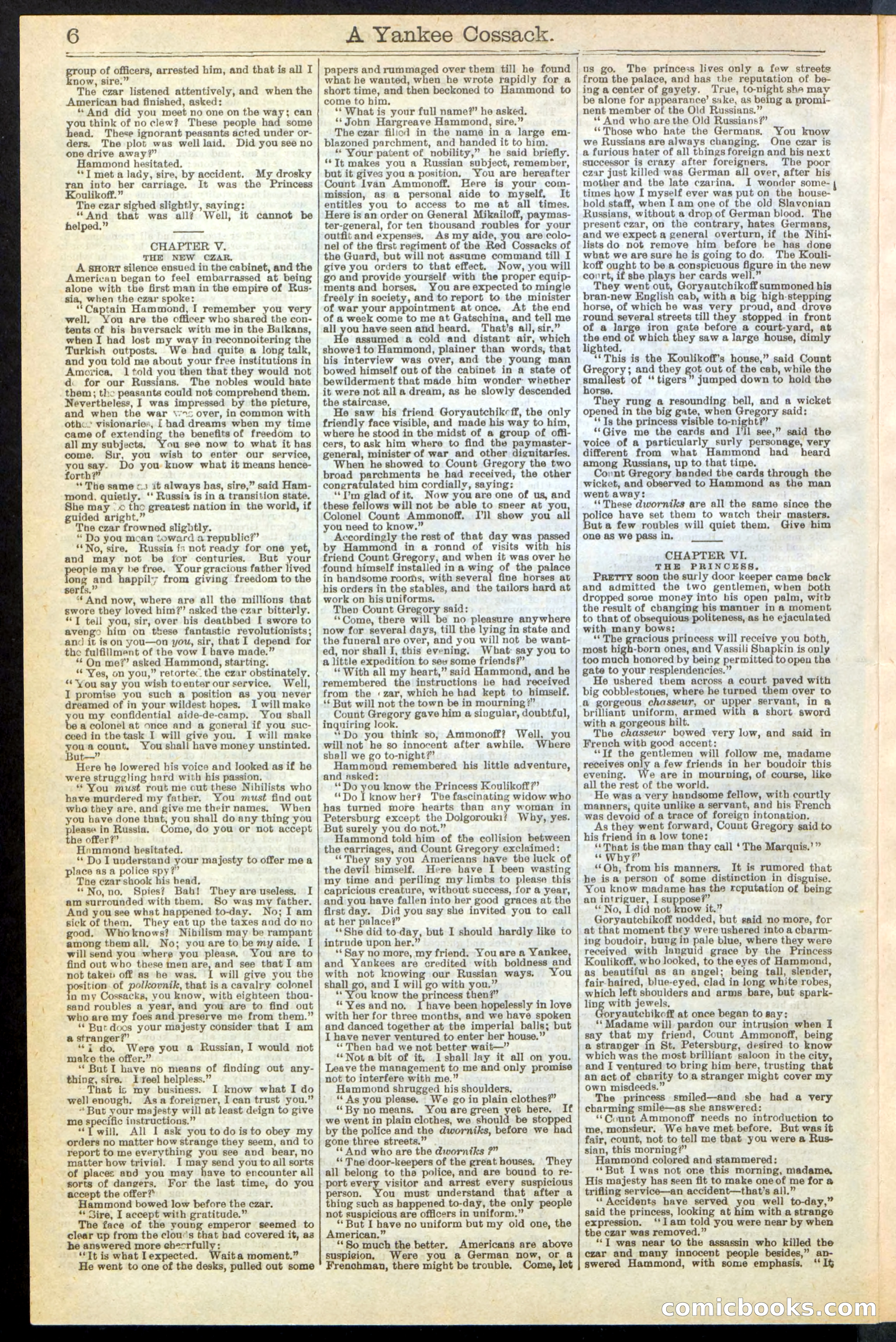 A Yankee Cossack: or, The Queen of the Nihilists — page 6 of 24