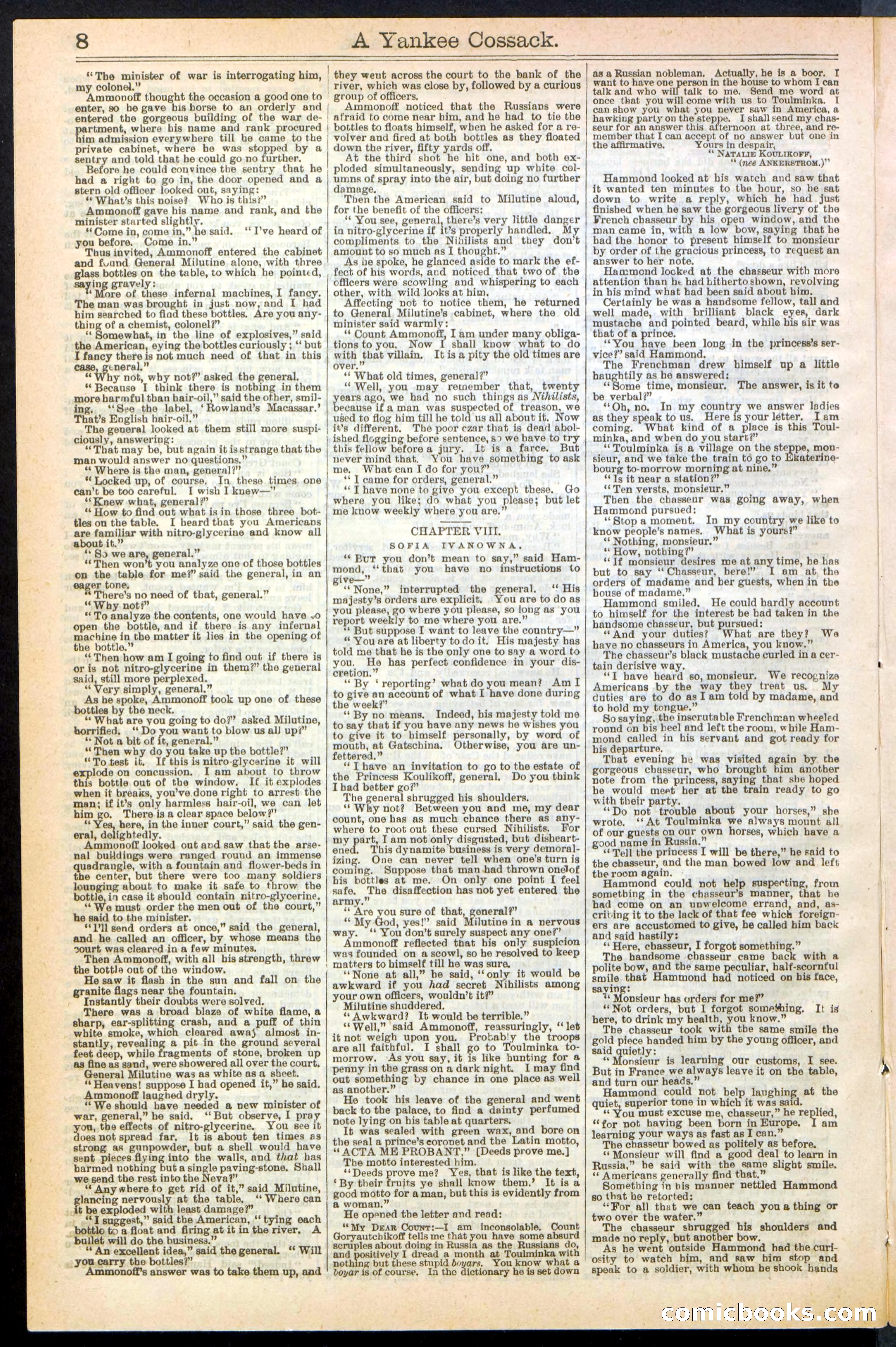 A Yankee Cossack: or, The Queen of the Nihilists — page 8 of 24