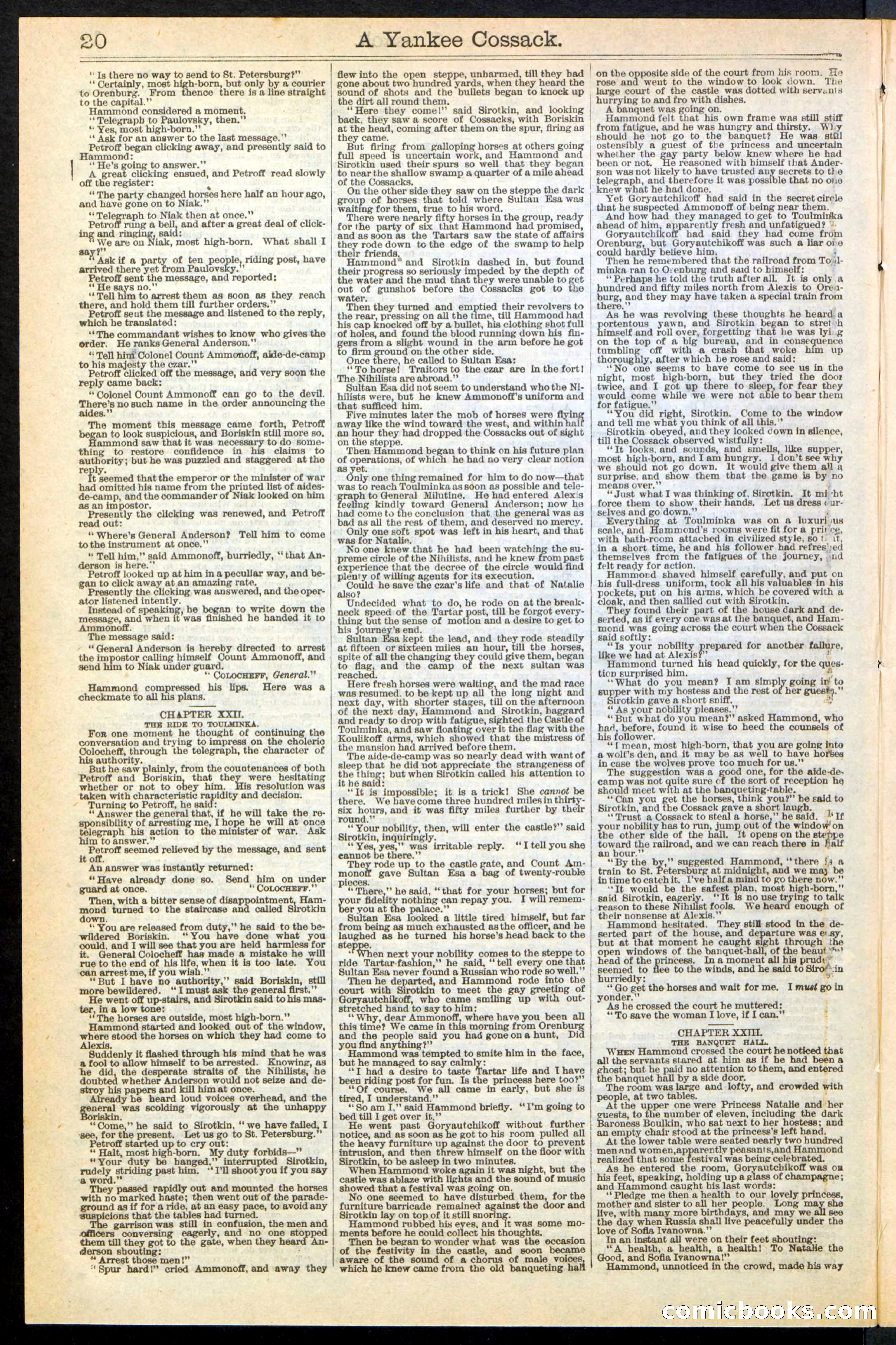 A Yankee Cossack: or, The Queen of the Nihilists — page 20 of 24
