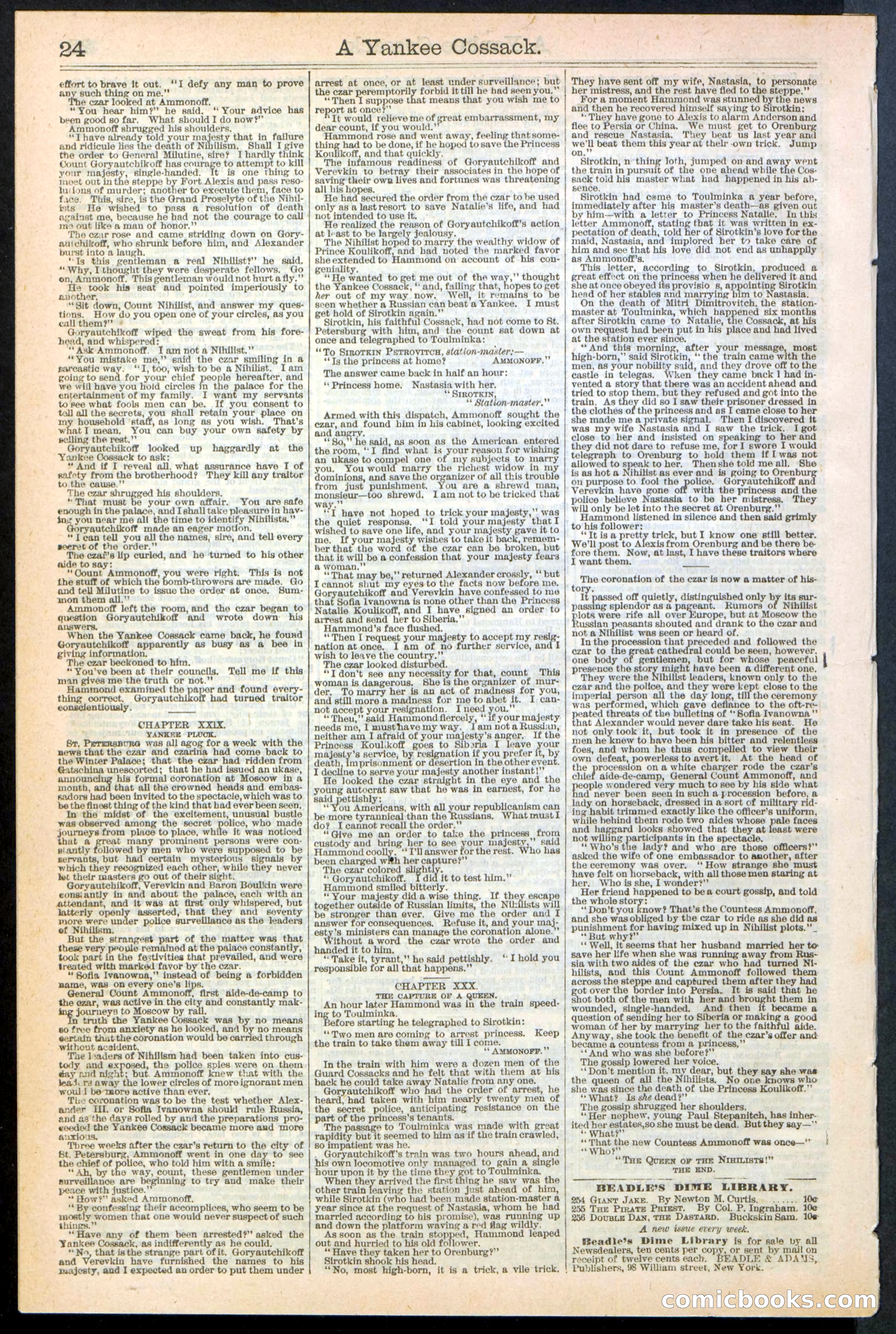 A Yankee Cossack: or, The Queen of the Nihilists — page 24 of 24