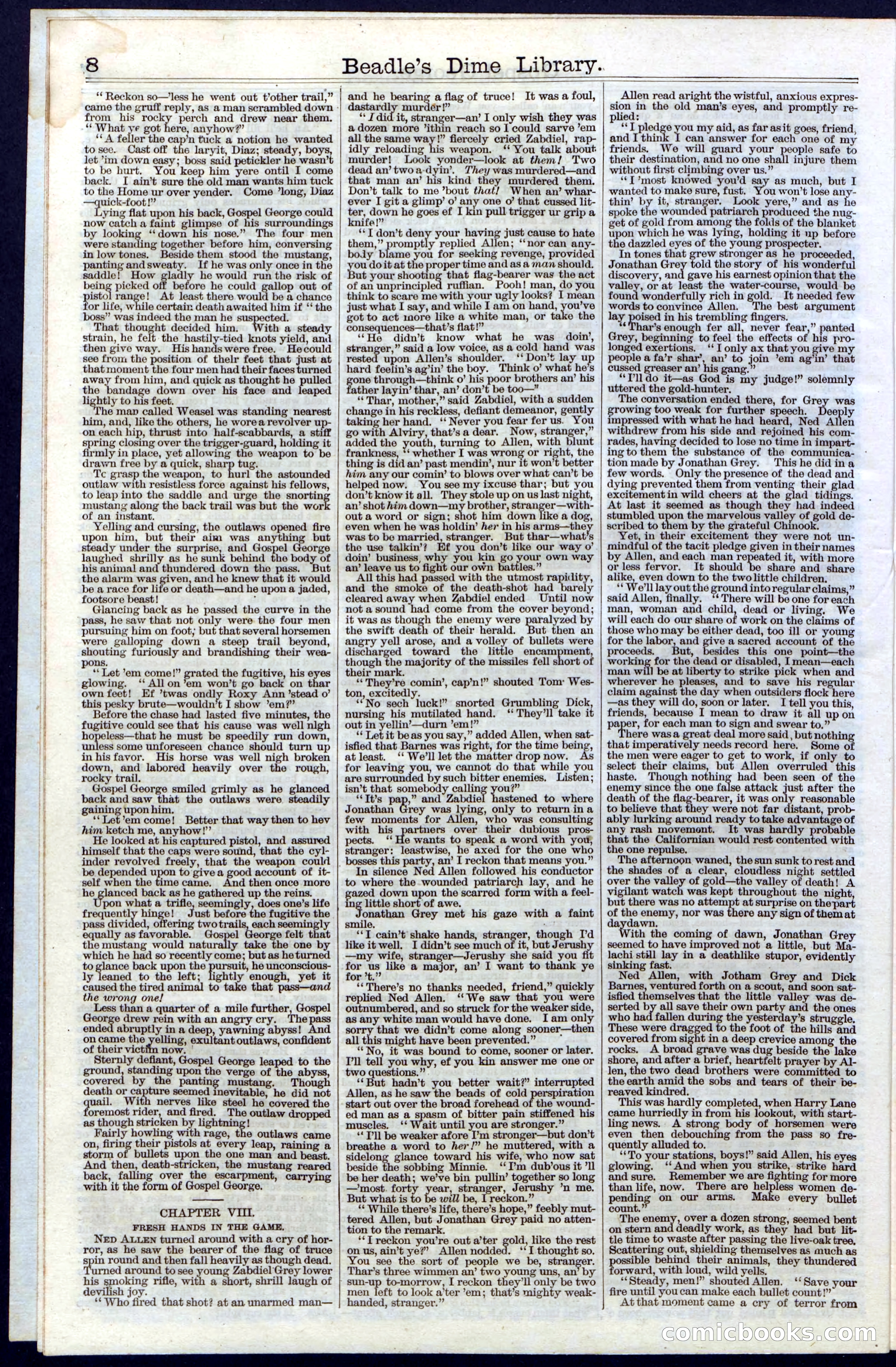 Beadle's New York Dime Library, No. 30 — page 8 of 32