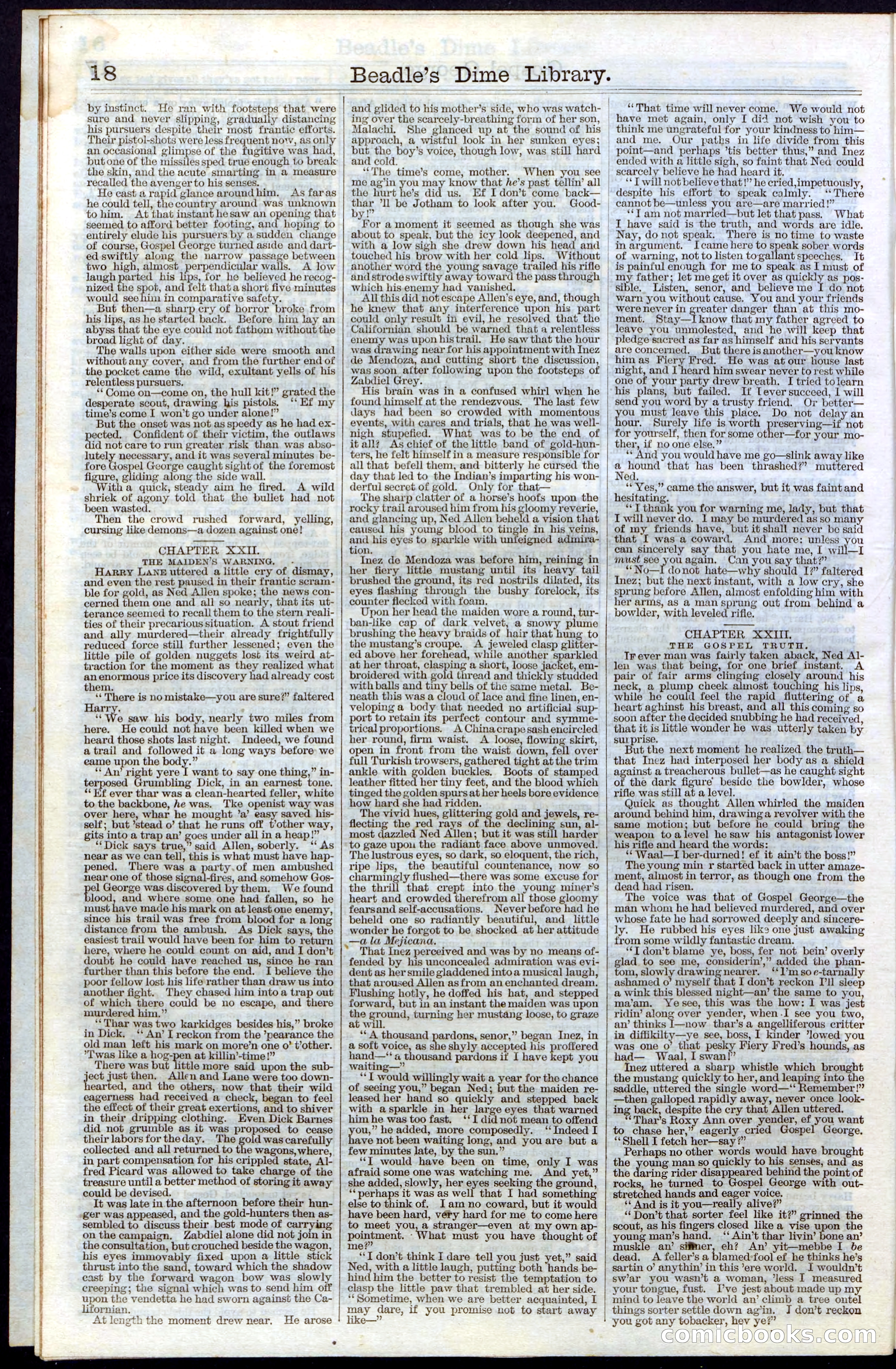 Beadle's New York Dime Library, No. 30 — page 18 of 32