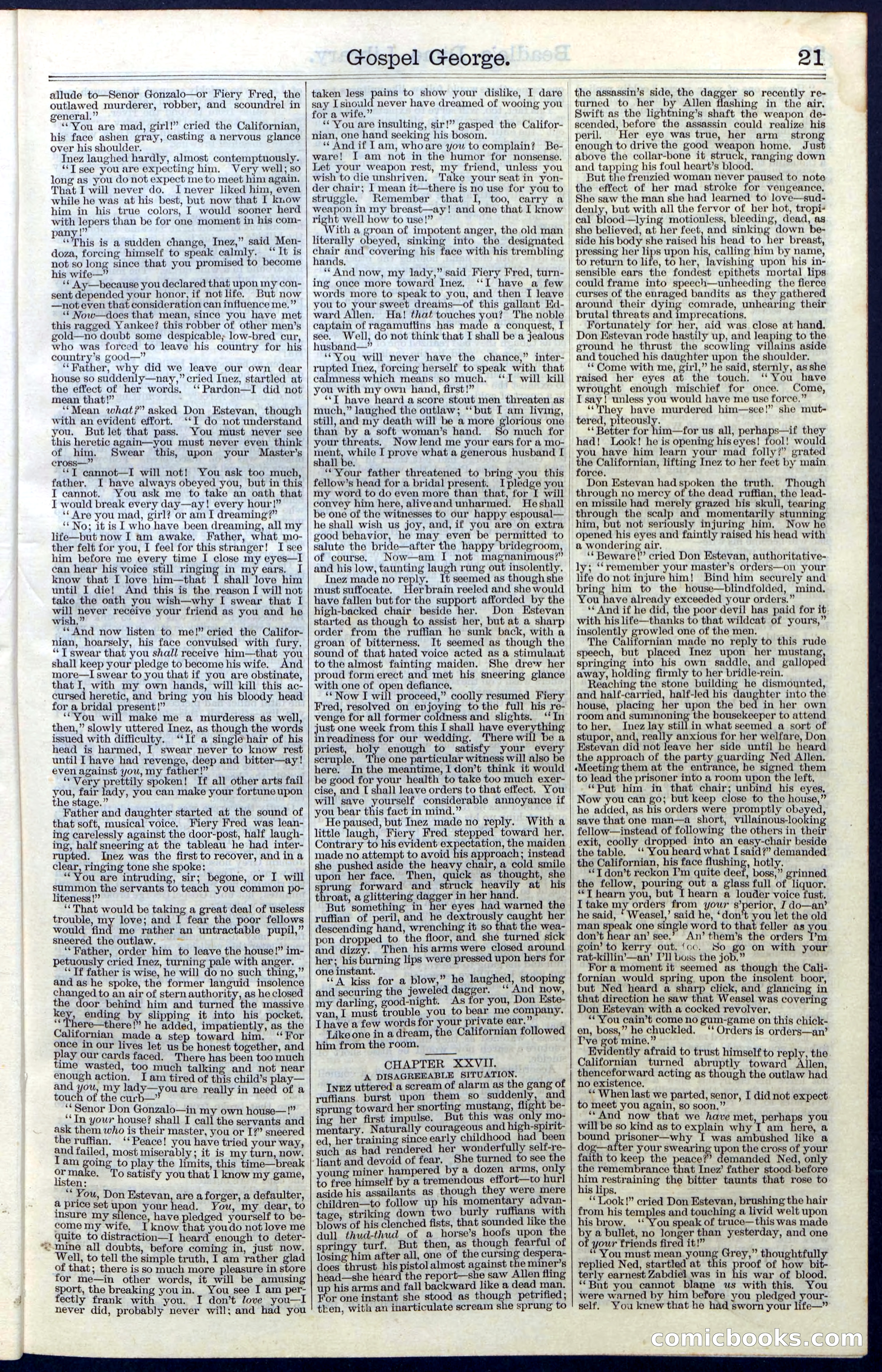 Beadle's New York Dime Library, No. 30 — page 21 of 32
