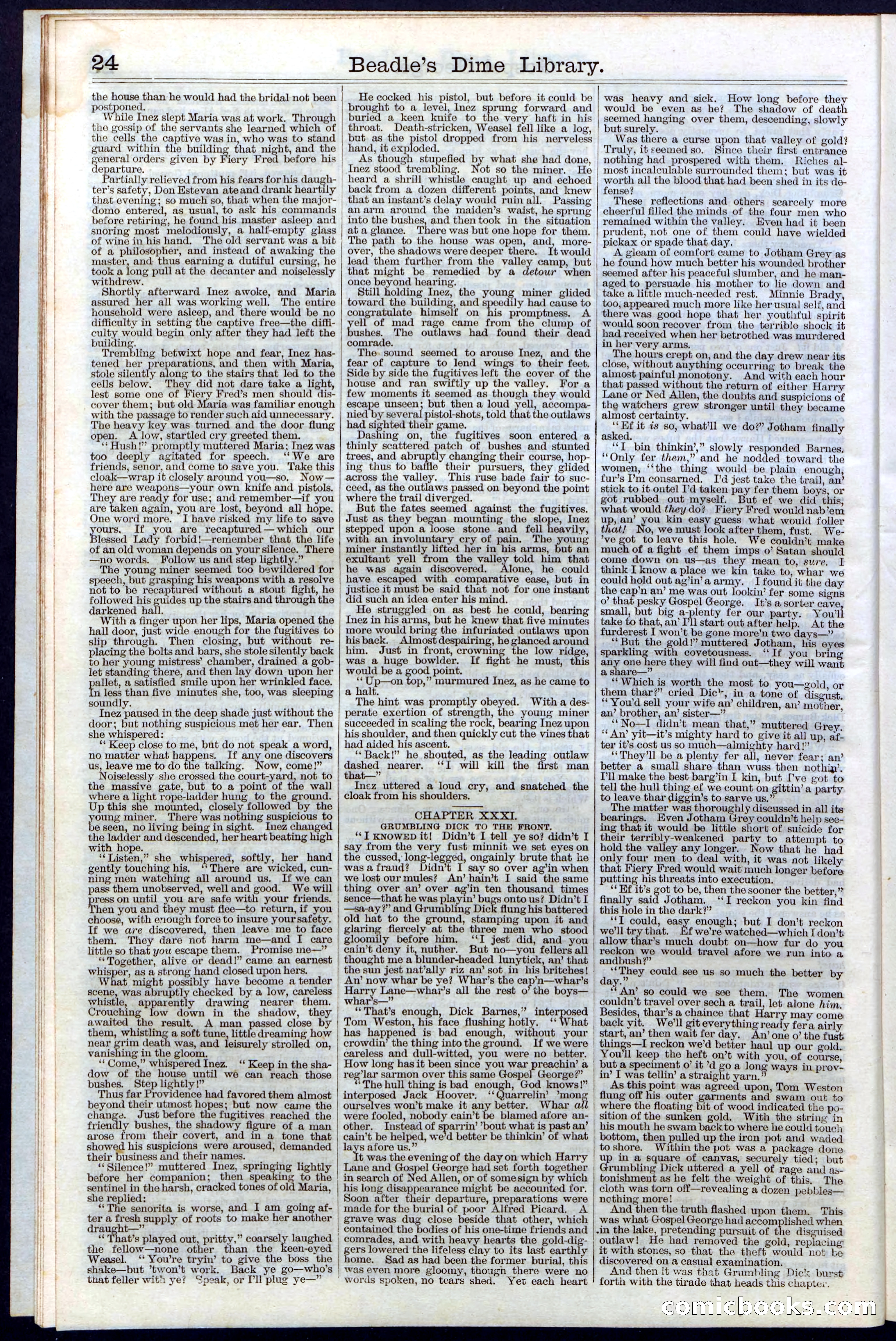 Beadle's New York Dime Library, No. 30 — page 24 of 32