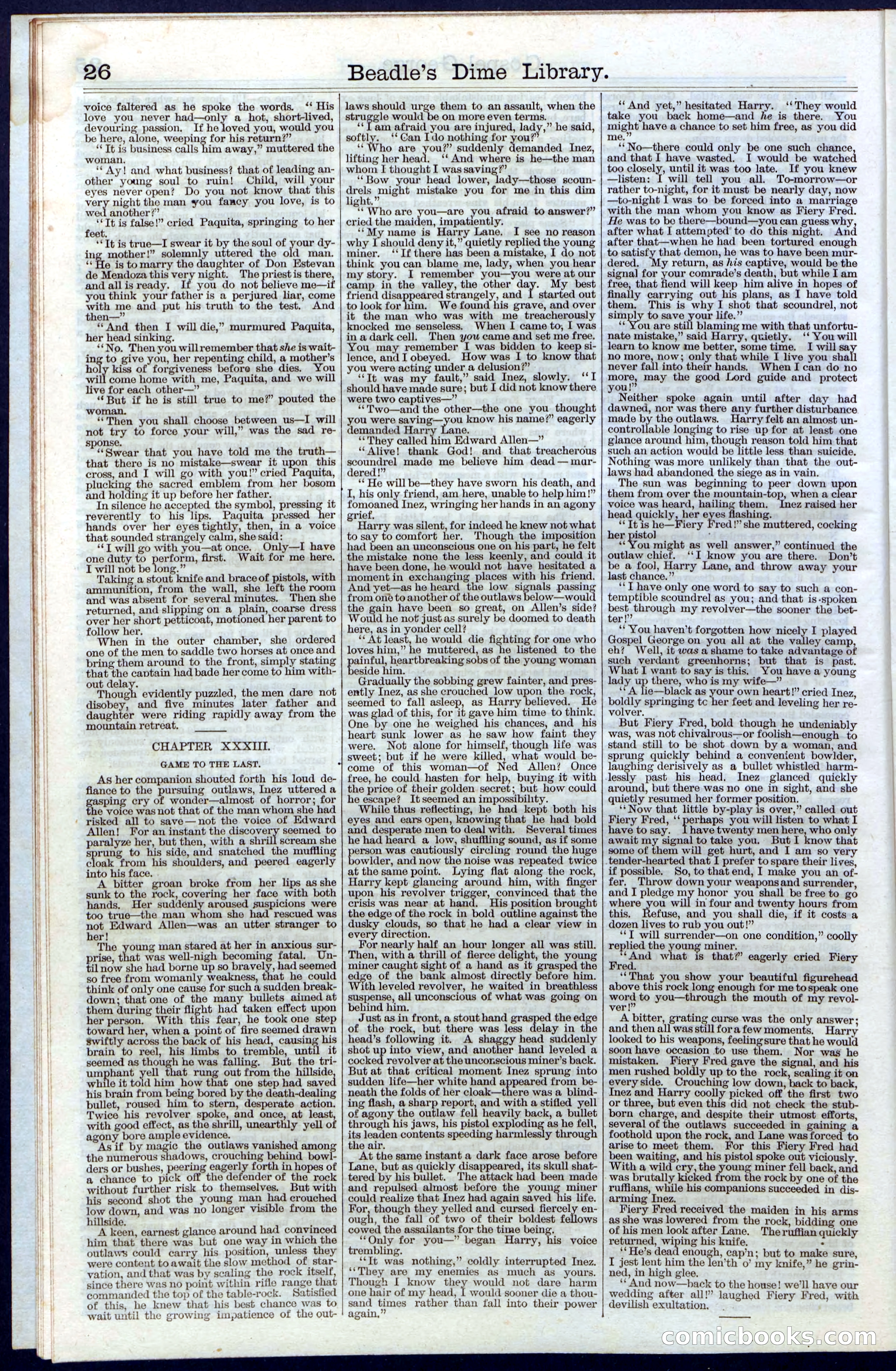 Beadle's New York Dime Library, No. 30 — page 26 of 32