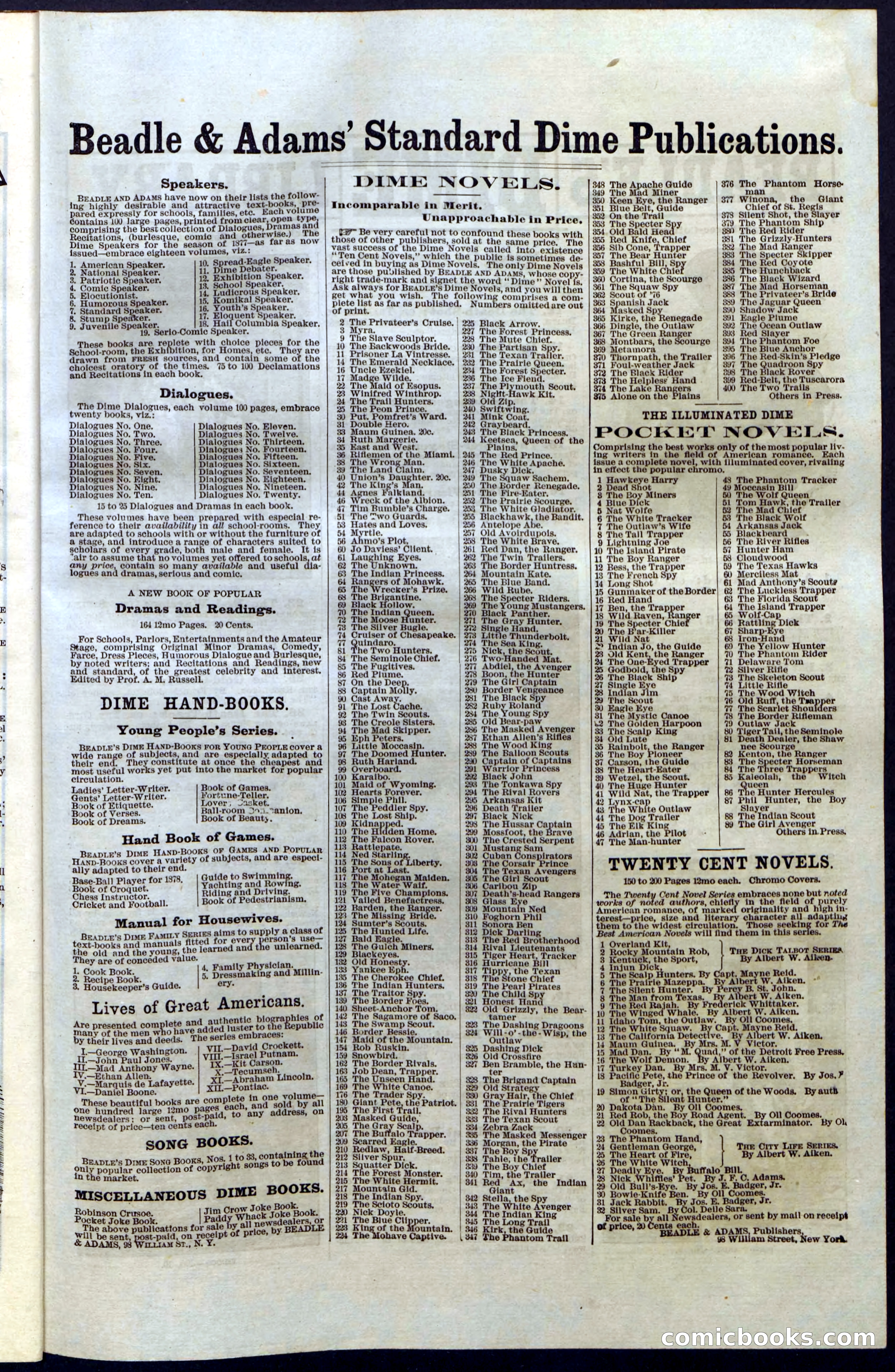 Beadle's New York Dime Library, No. 30 — page 31 of 32