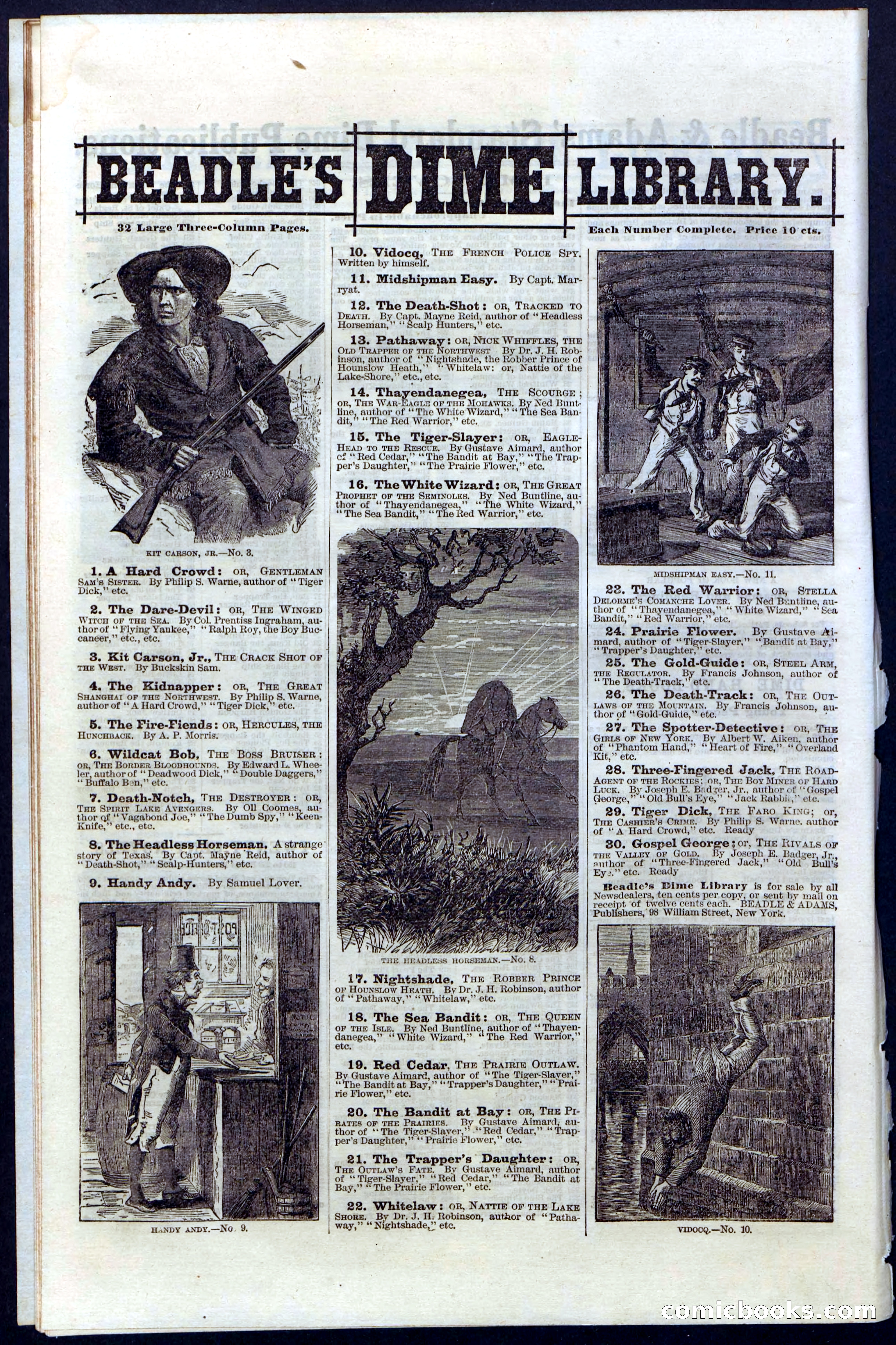 Beadle's New York Dime Library, No. 30 — page 32 of 32