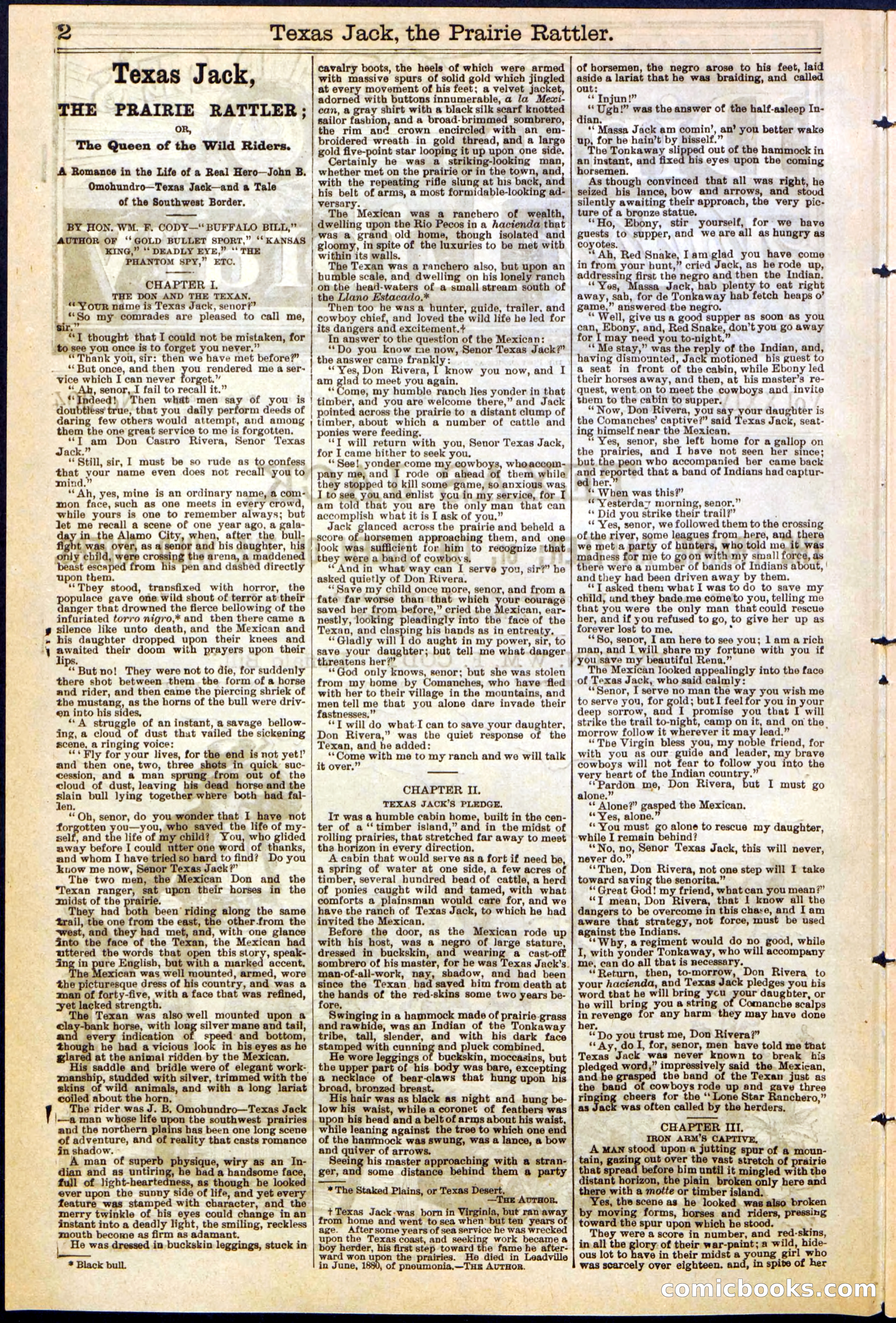 Texas Jack, the Prairie Rattler; or, The Queen of the Wild Riders — page 2 of 24