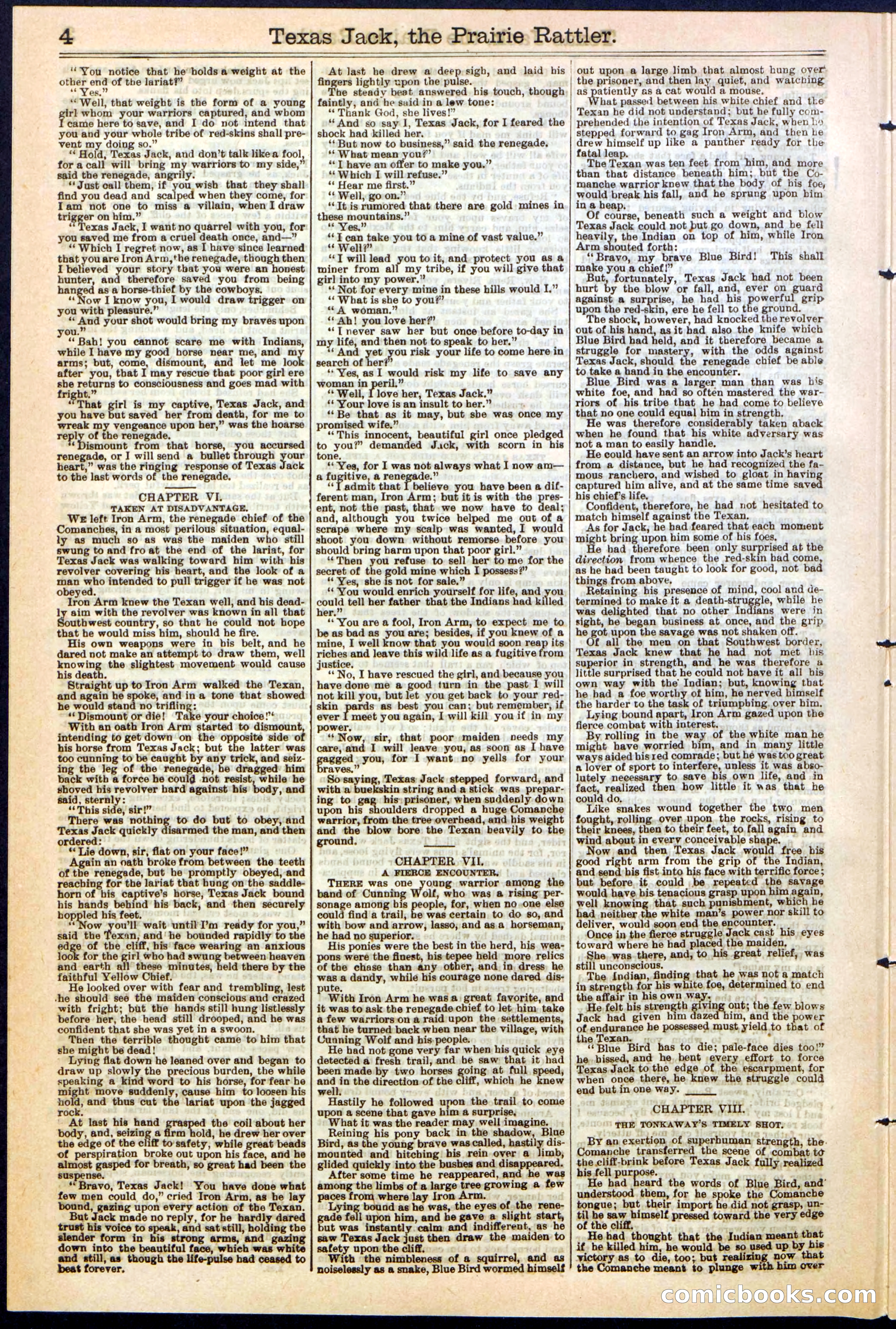Texas Jack, the Prairie Rattler; or, The Queen of the Wild Riders — page 4 of 24