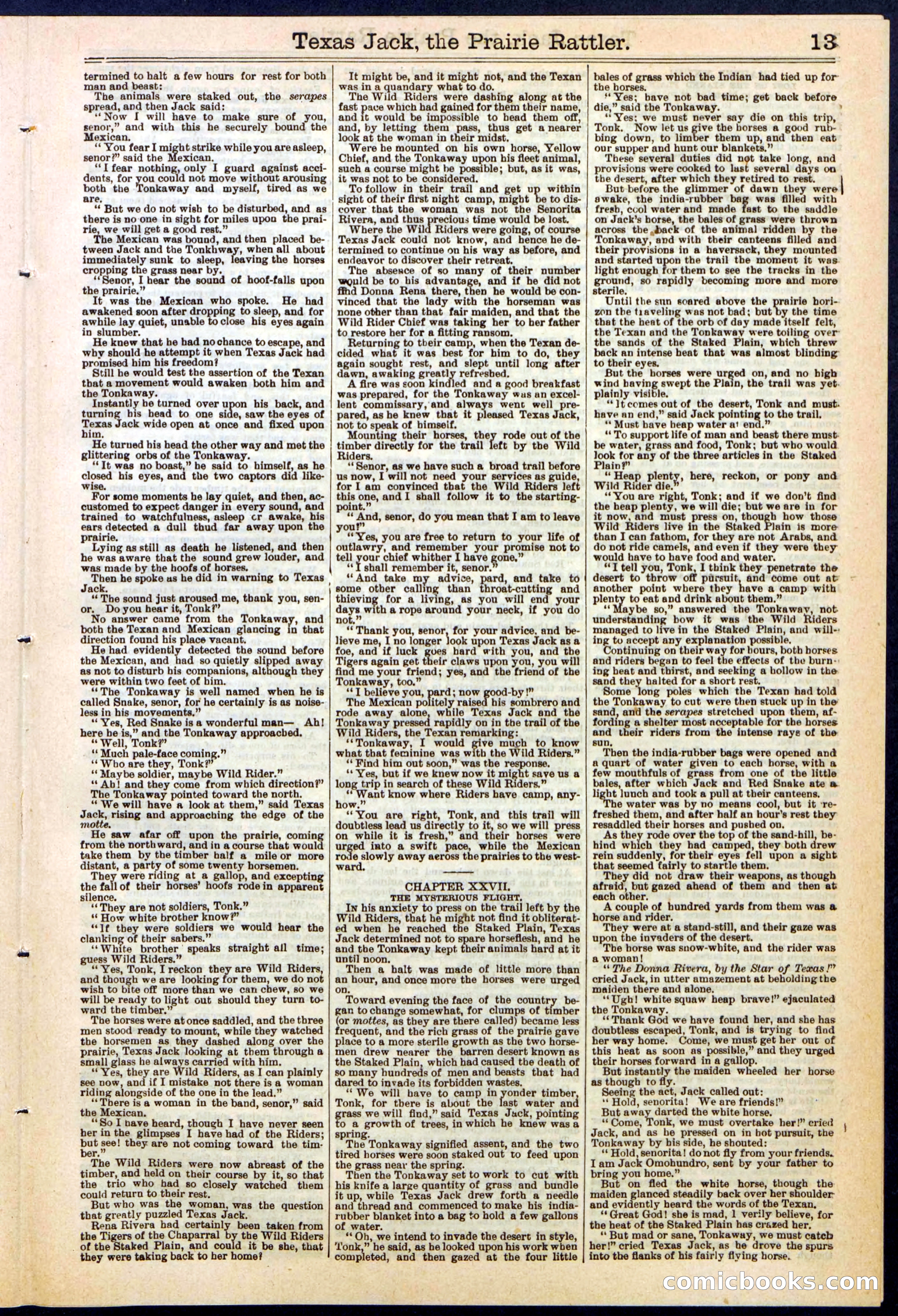 Texas Jack, the Prairie Rattler; or, The Queen of the Wild Riders — page 13 of 24