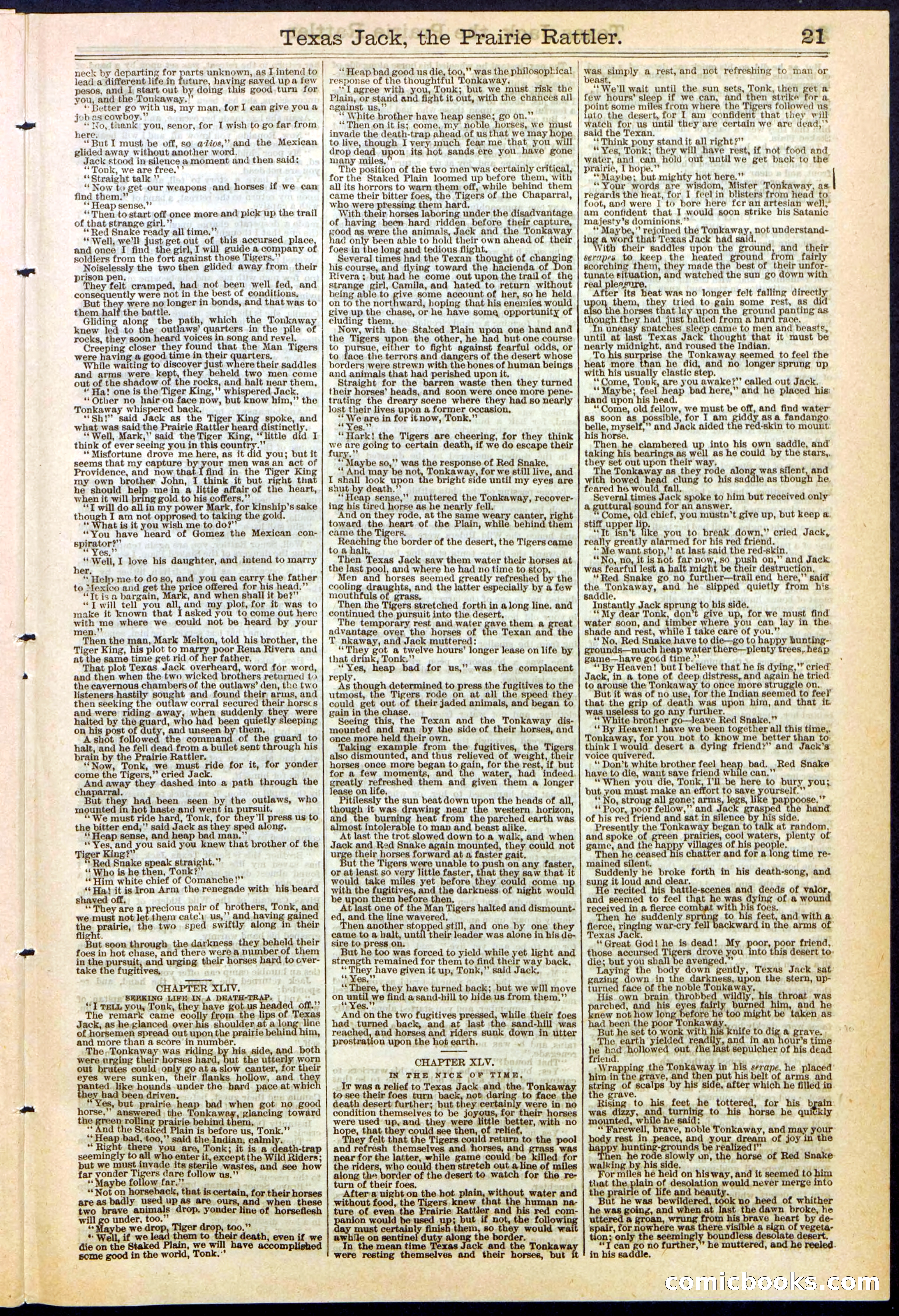 Texas Jack, the Prairie Rattler; or, The Queen of the Wild Riders — page 21 of 24