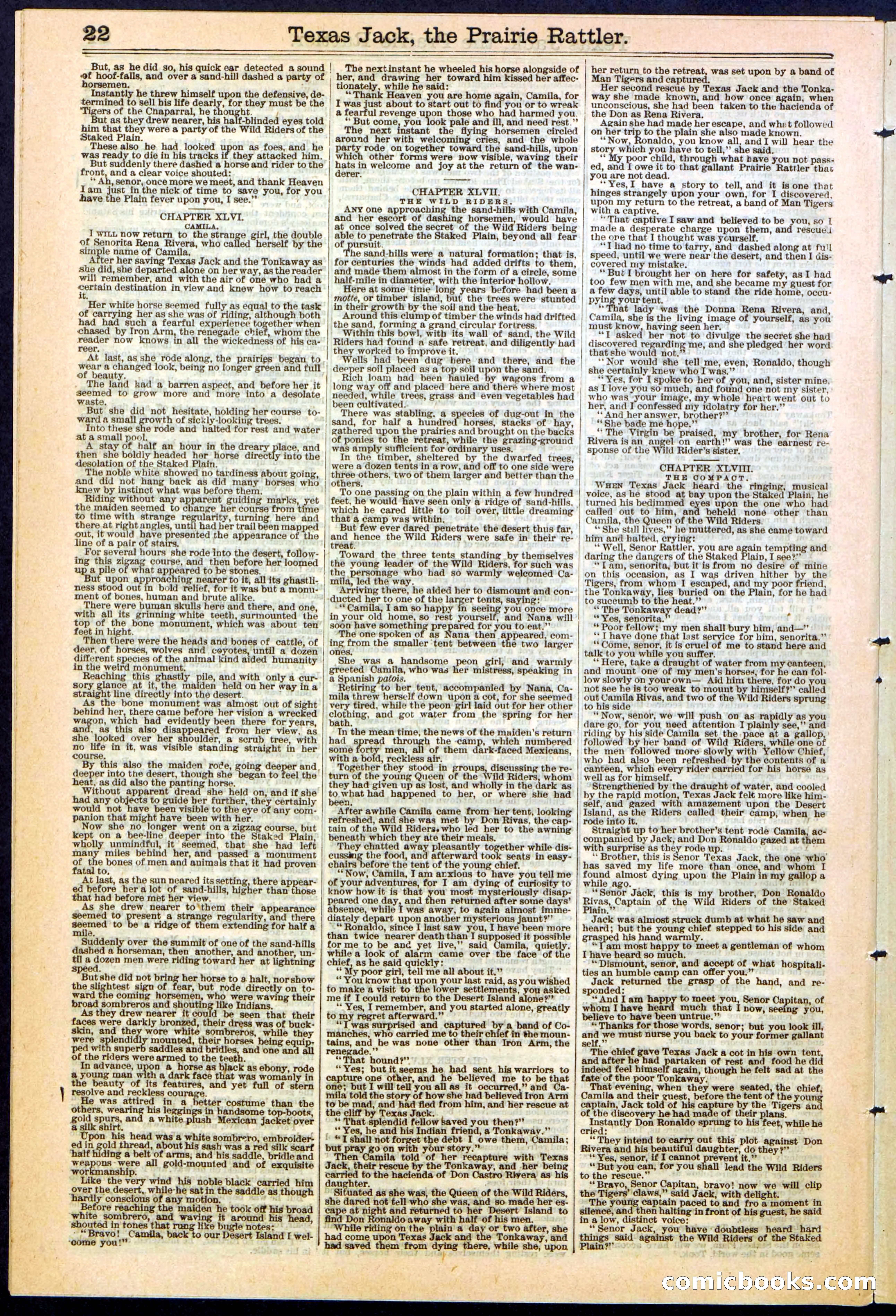 Texas Jack, the Prairie Rattler; or, The Queen of the Wild Riders — page 22 of 24