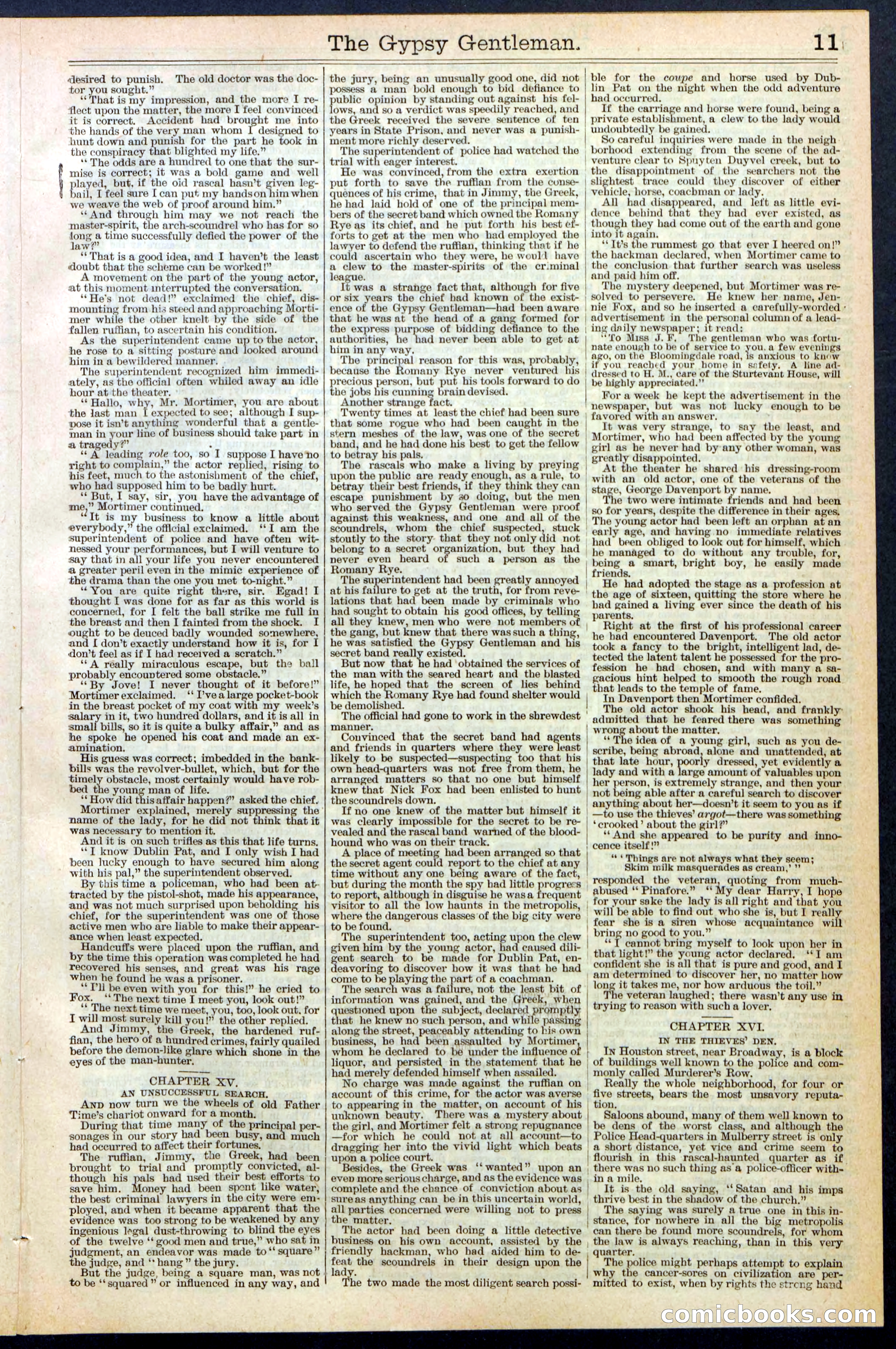 The Gypsy Gentleman (Beadle's New York Dime Library, No. 381) — page 11 of 32