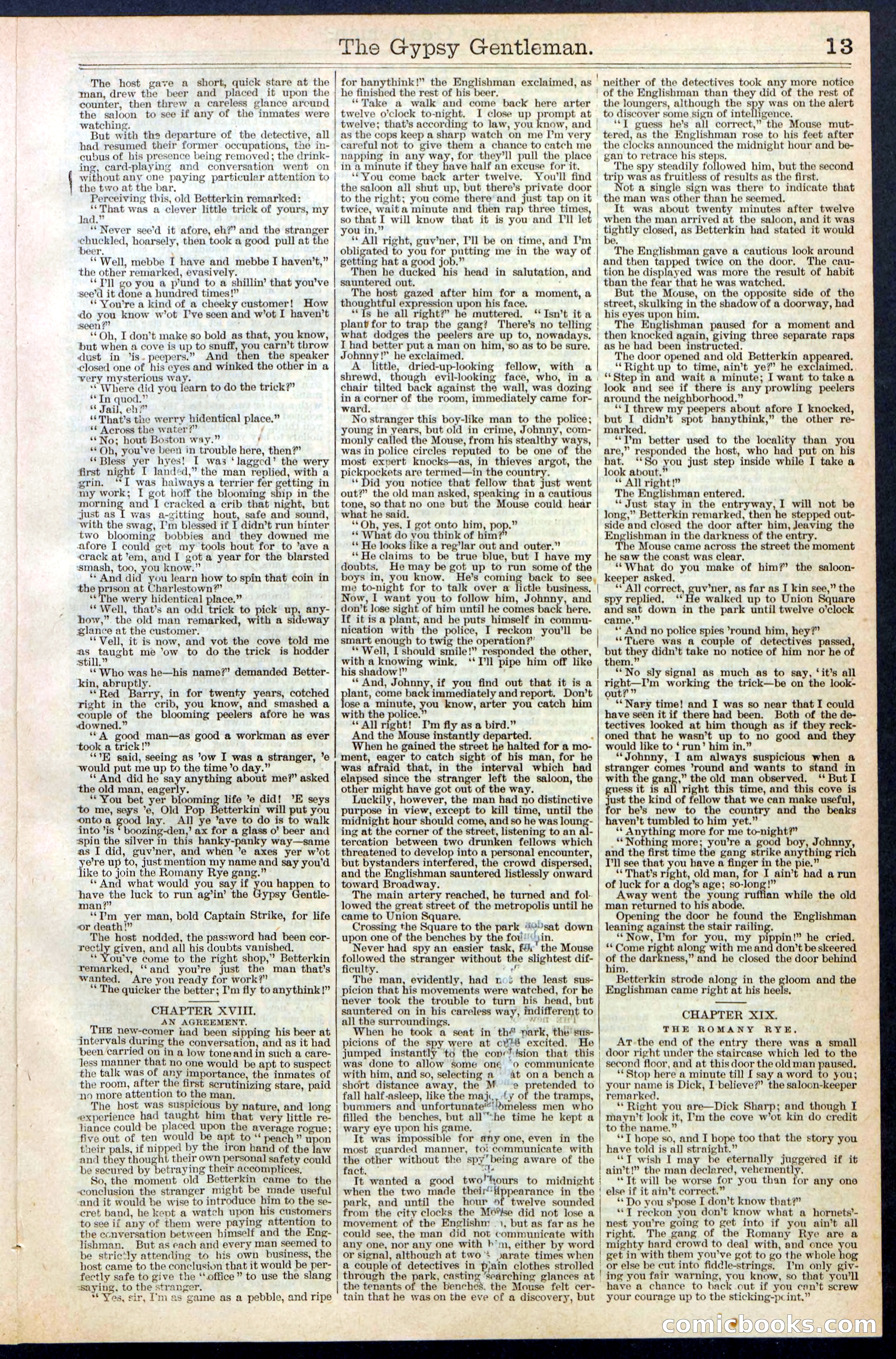 The Gypsy Gentleman (Beadle's New York Dime Library, No. 381) — page 13 of 32