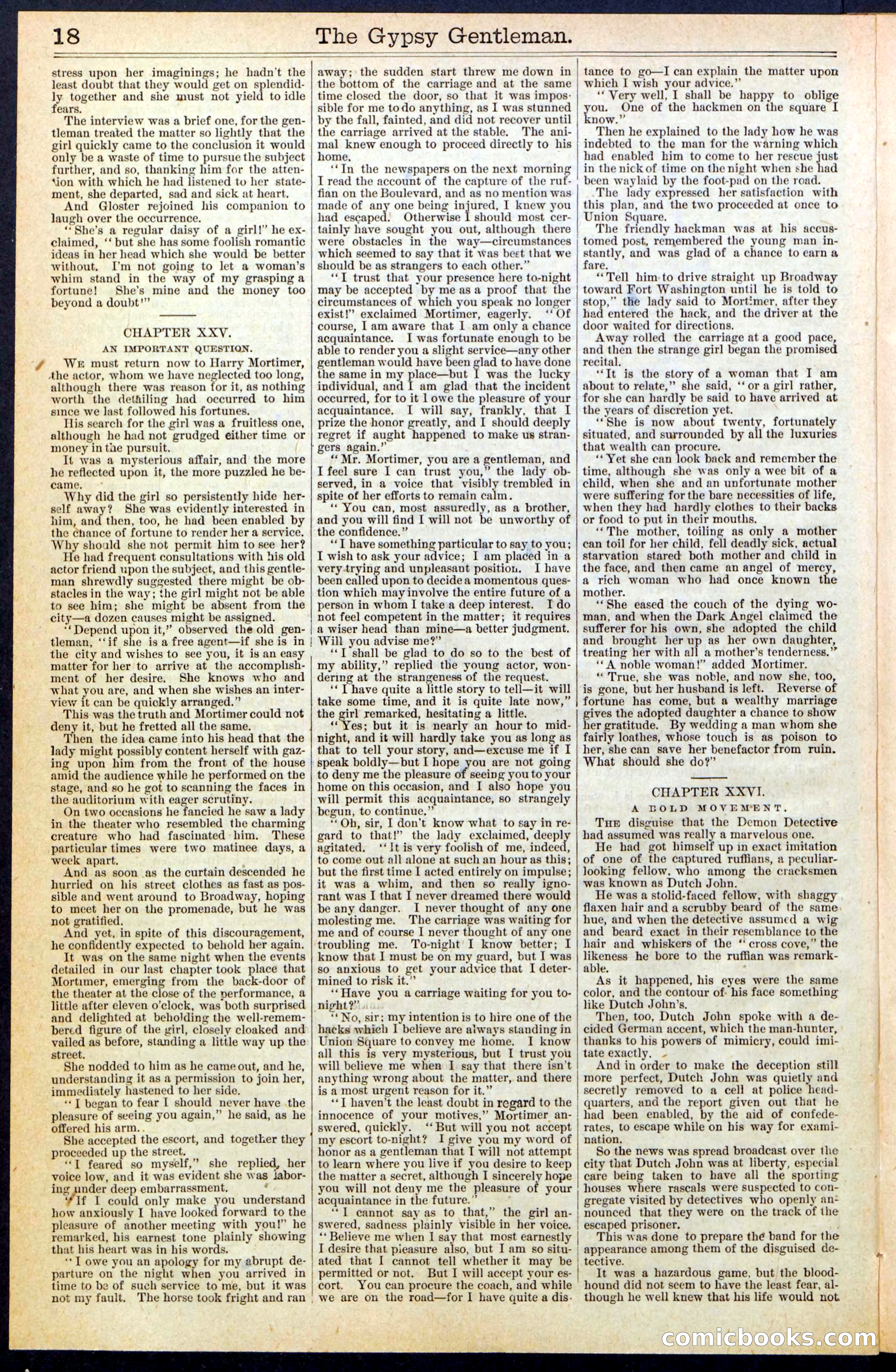 The Gypsy Gentleman (Beadle's New York Dime Library, No. 381) — page 18 of 32
