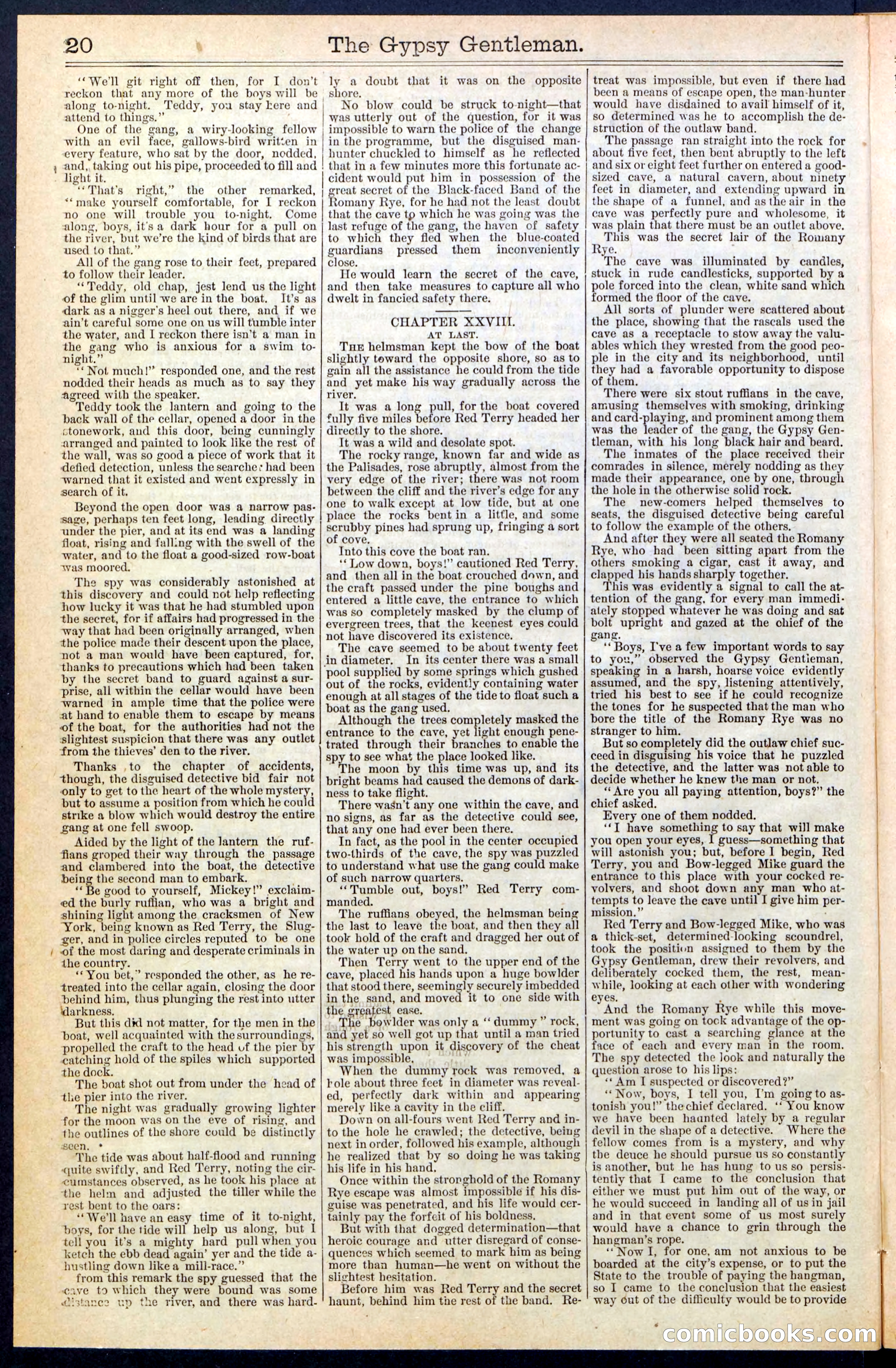 The Gypsy Gentleman (Beadle's New York Dime Library, No. 381) — page 20 of 32