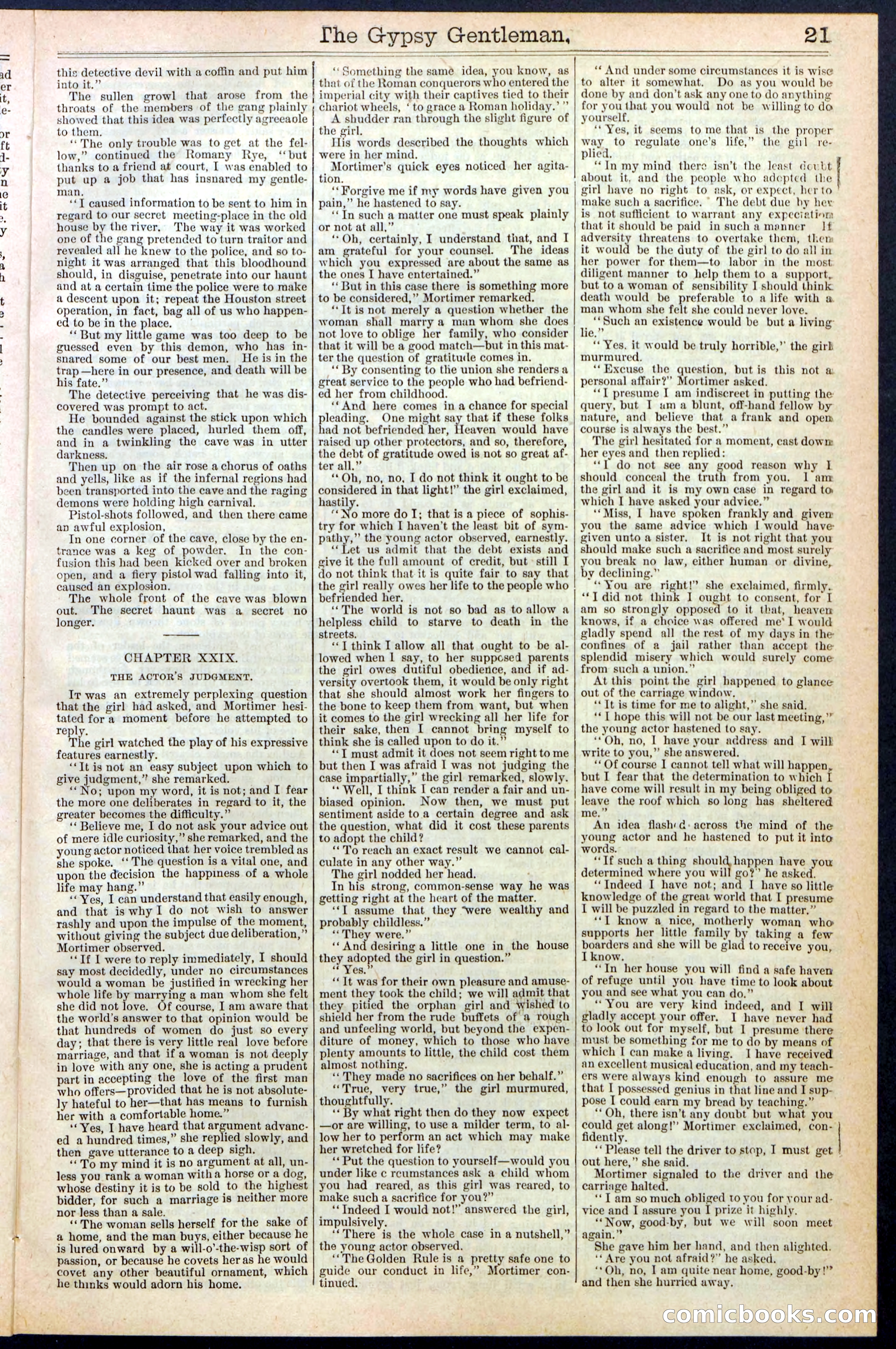 The Gypsy Gentleman (Beadle's New York Dime Library, No. 381) — page 21 of 32