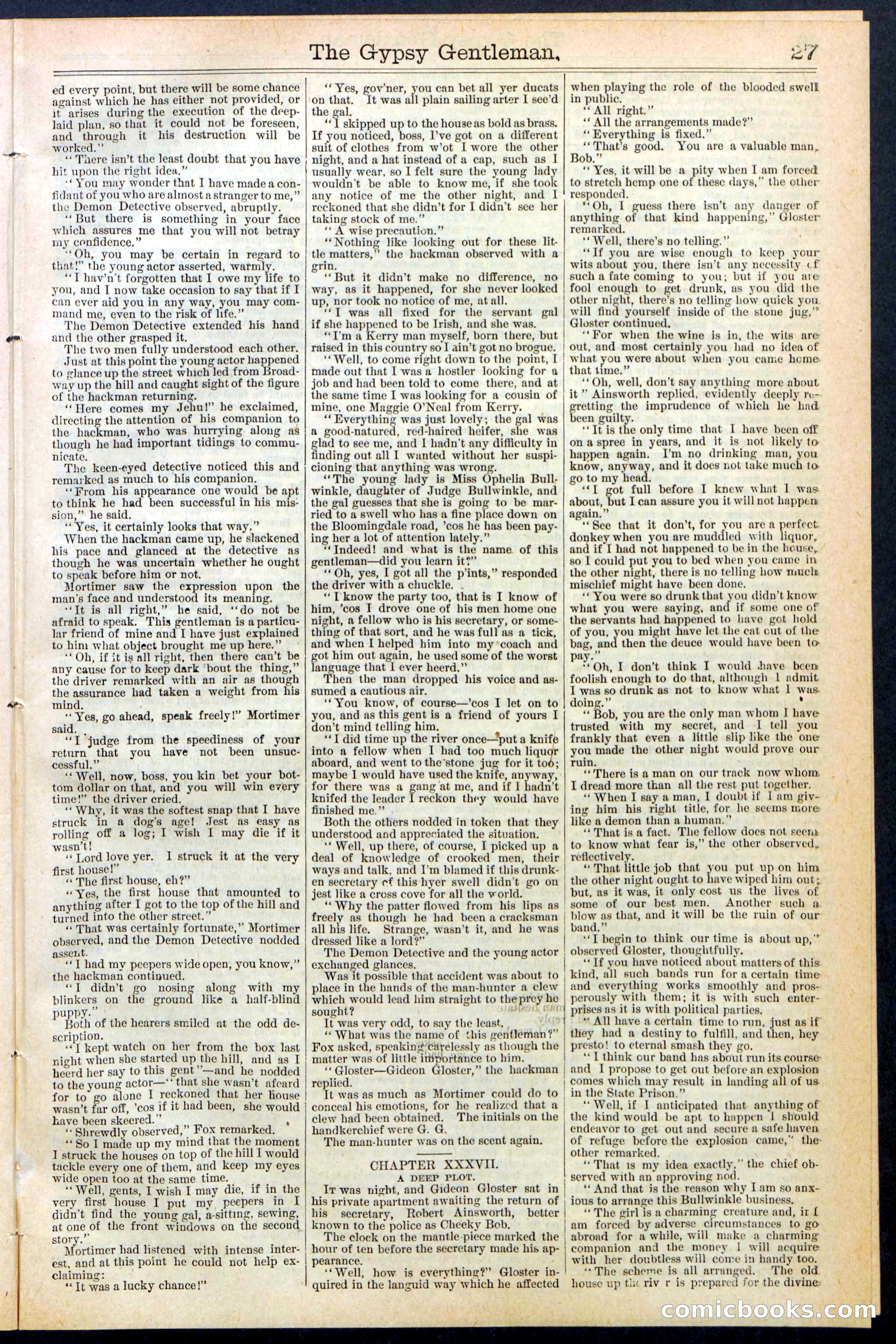 The Gypsy Gentleman (Beadle's New York Dime Library, No. 381) — page 27 of 32