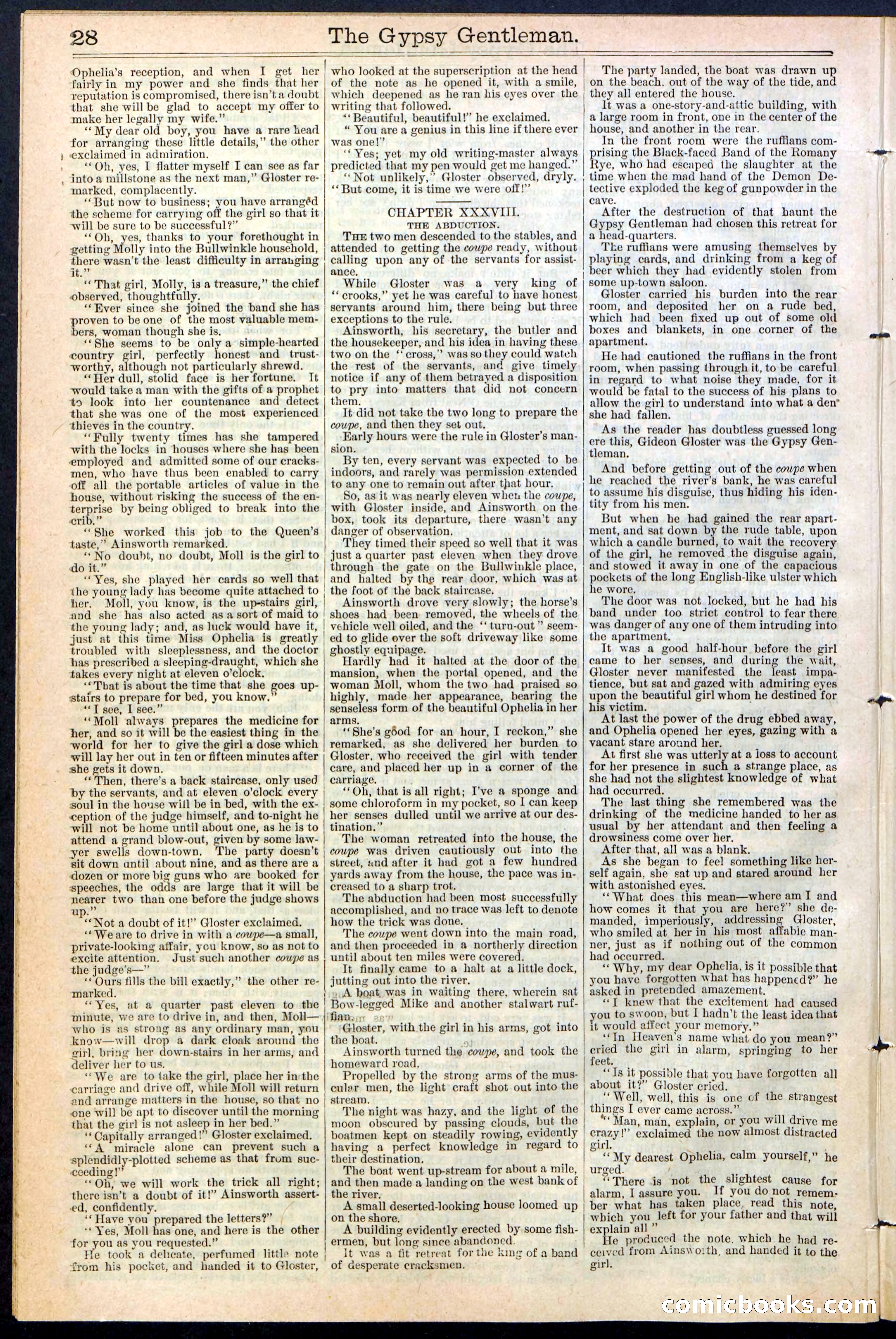 The Gypsy Gentleman (Beadle's New York Dime Library, No. 381) — page 28 of 32